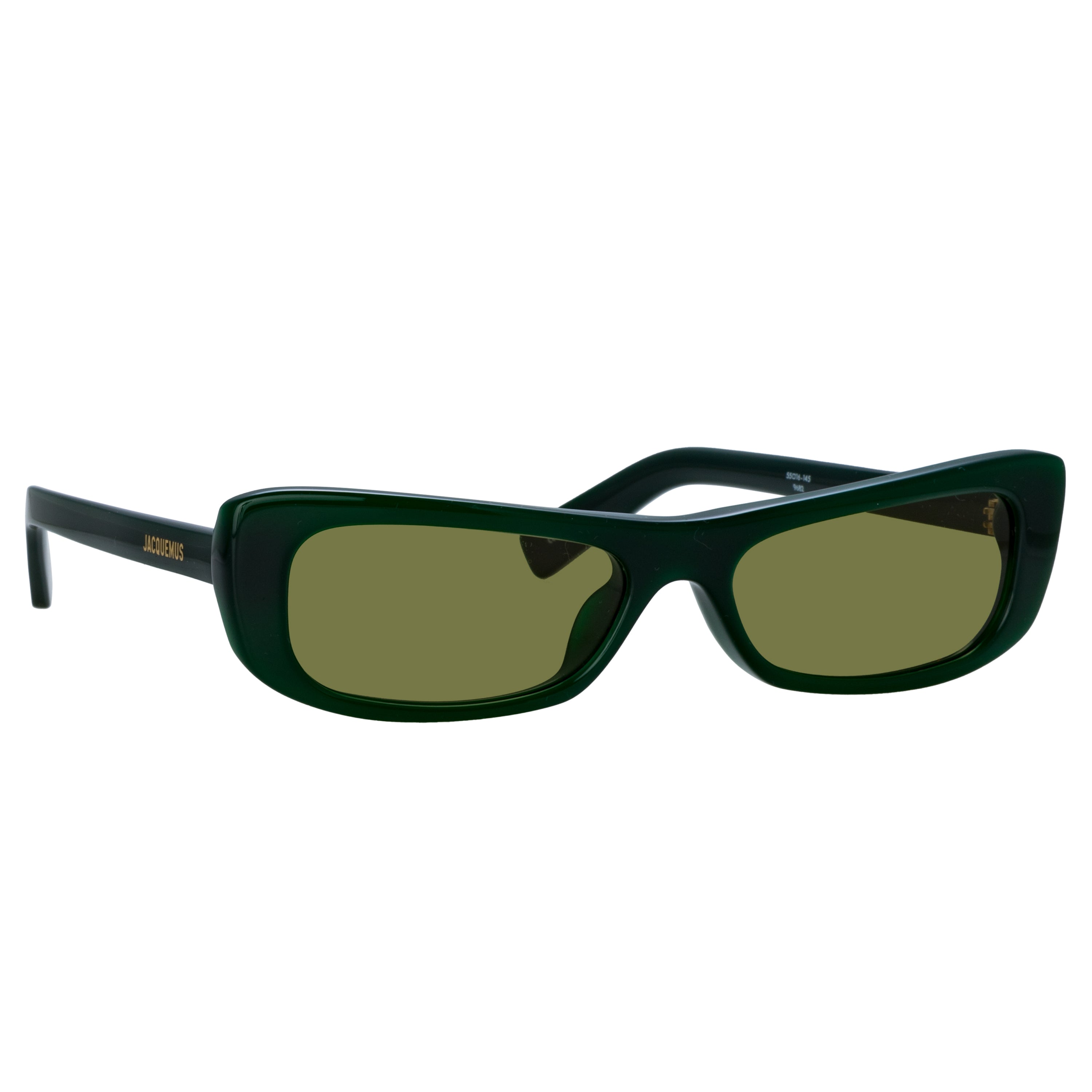 Capri Rectangular Sunglasses in Matt Green