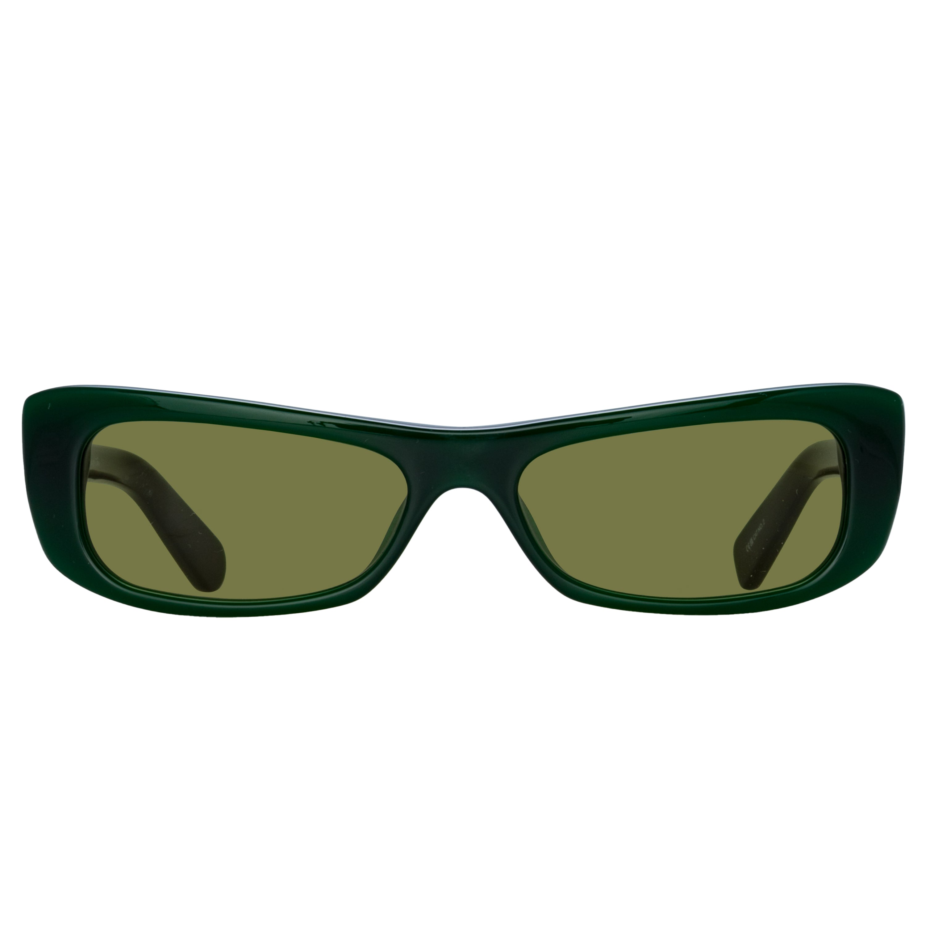 Capri Rectangular Sunglasses in Matt Green