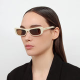 Capri Rectangular Sunglasses in Beige