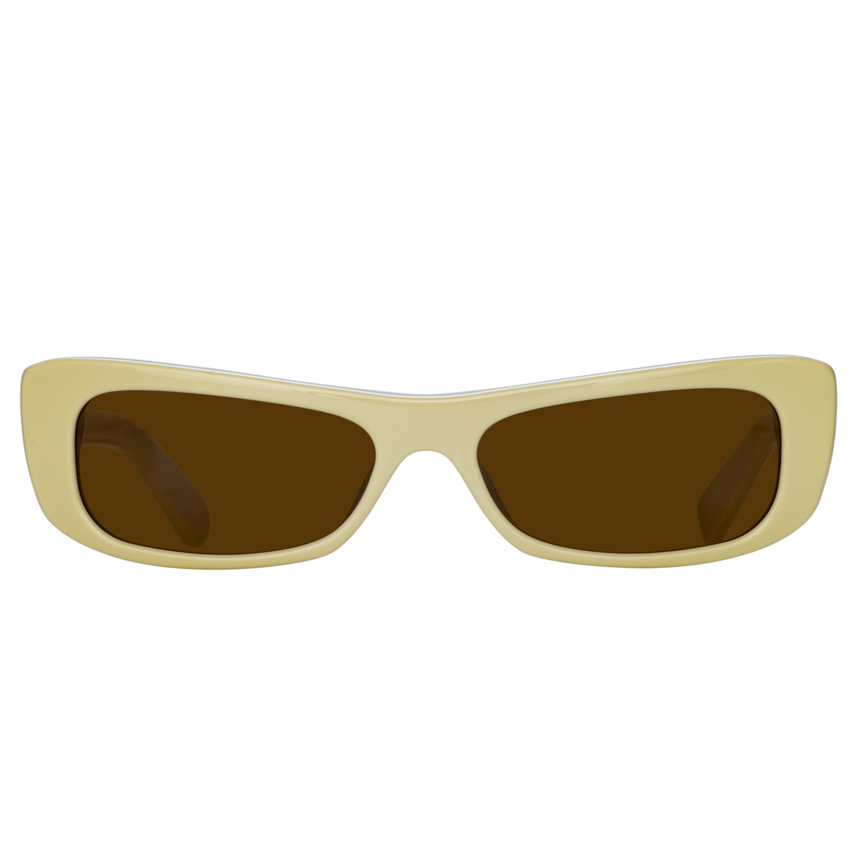 Capri Rectangular Sunglasses in Beige