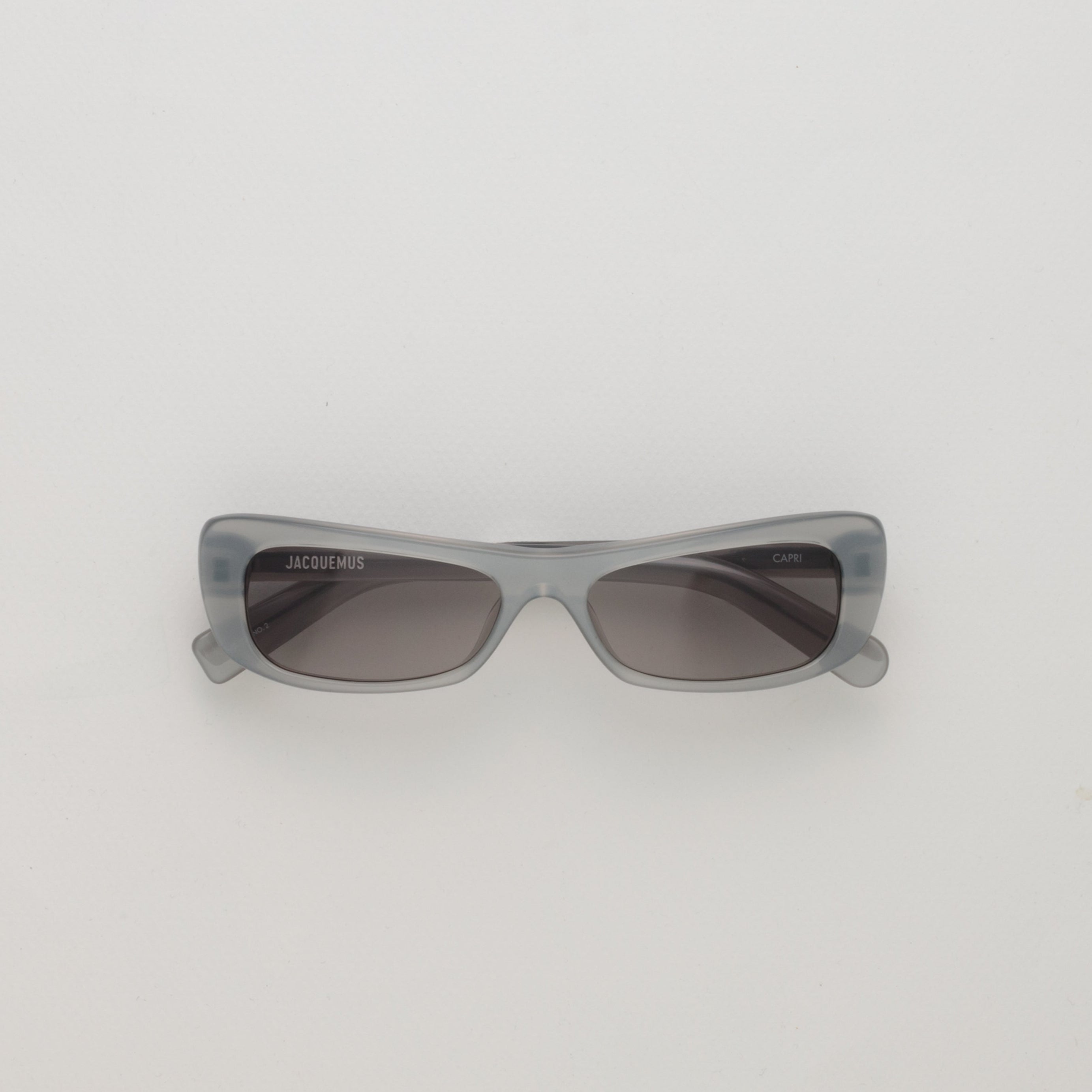 Capri Rectangular Sunglasses in Metallic Grey