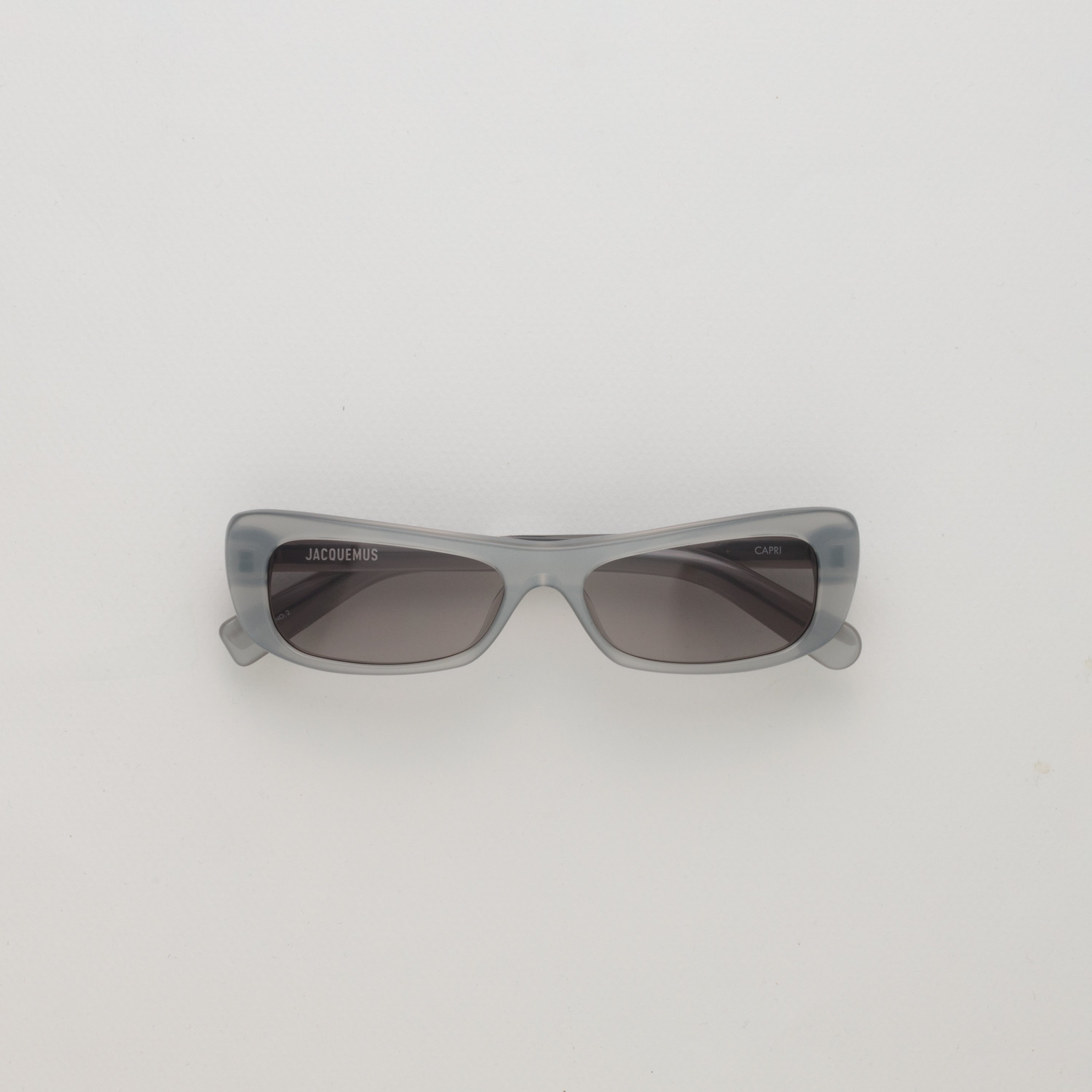 Capri Rectangular Sunglasses in Metallic Grey