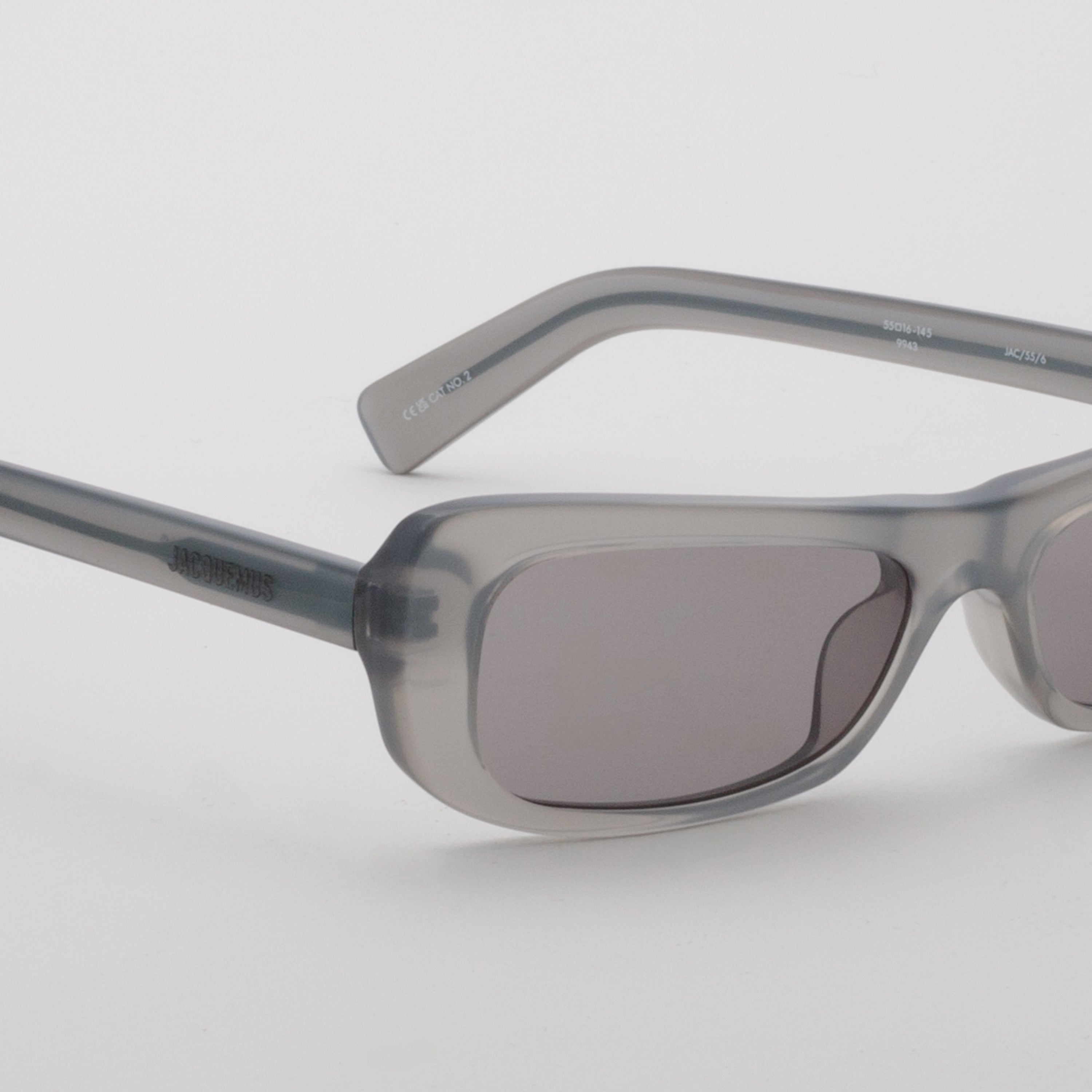 Capri Rectangular Sunglasses in Metallic Grey