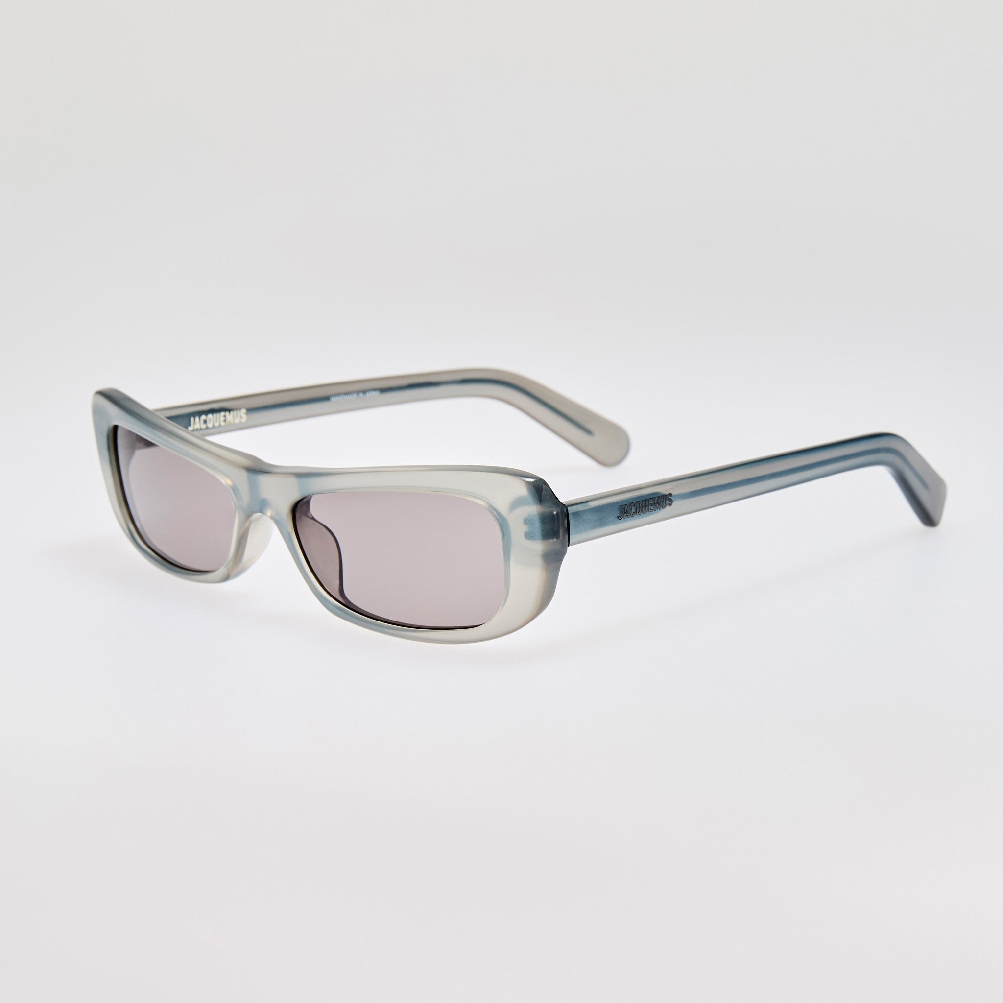 Capri Rectangular Sunglasses in Metallic Grey