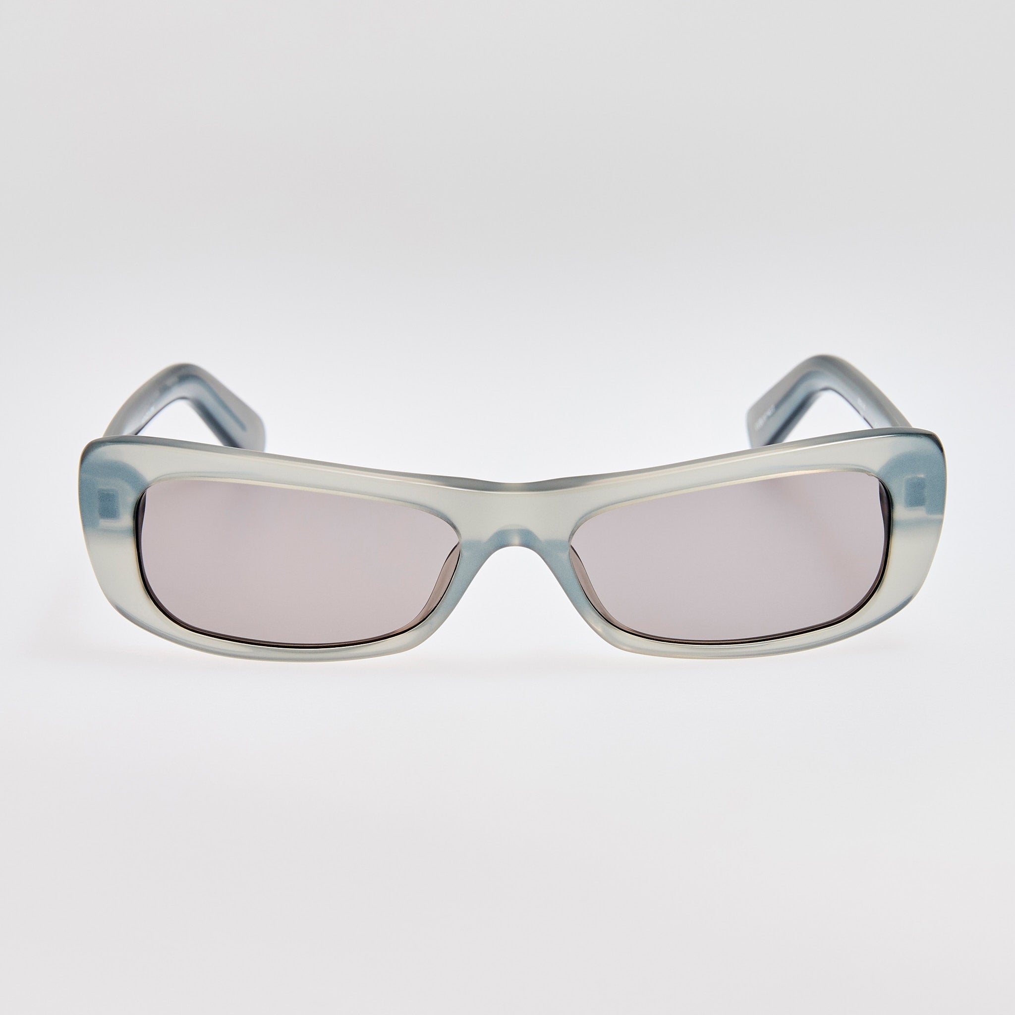 Capri Rectangular Sunglasses in Metallic Grey
