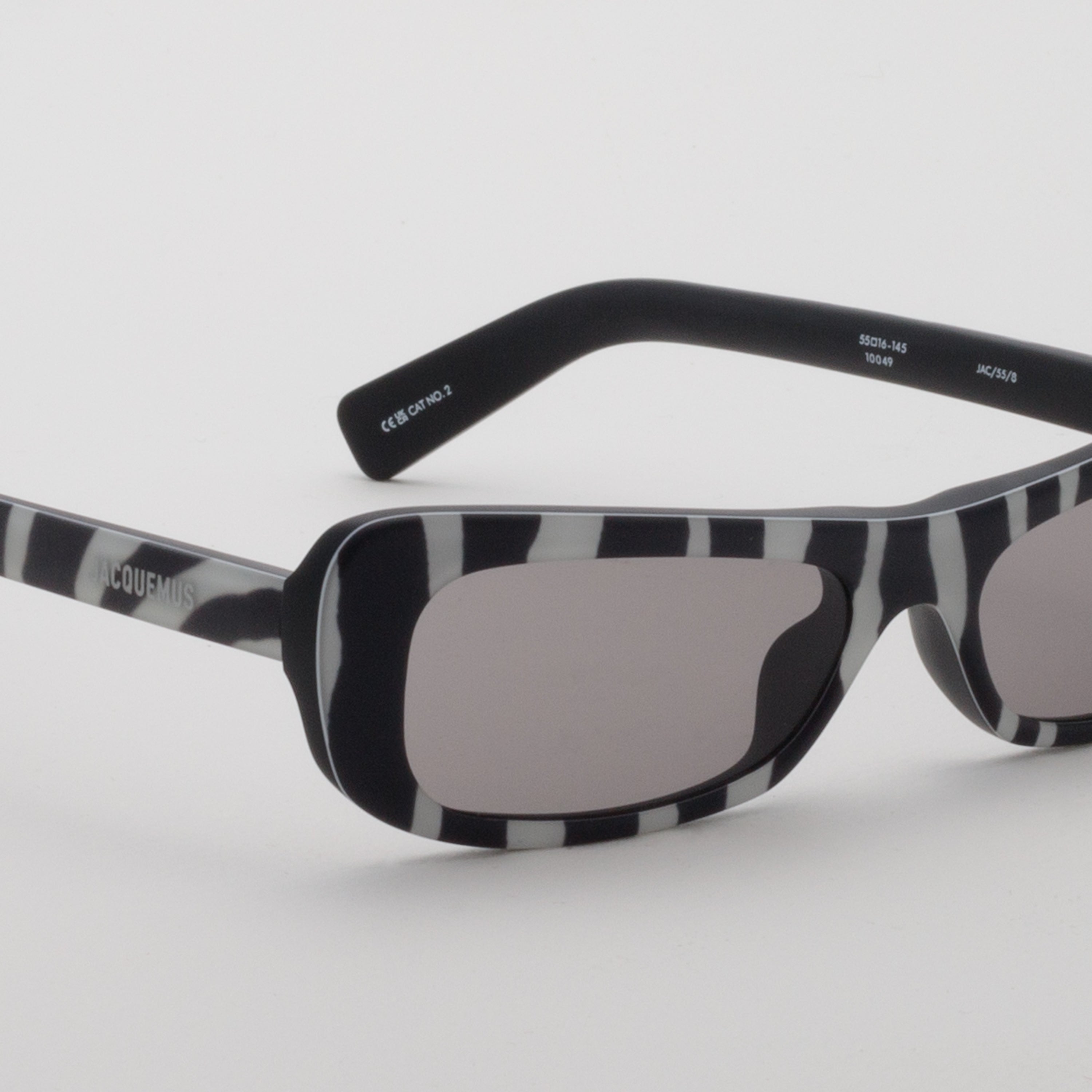 Capri Rectangular Sunglasses in Zebra Black