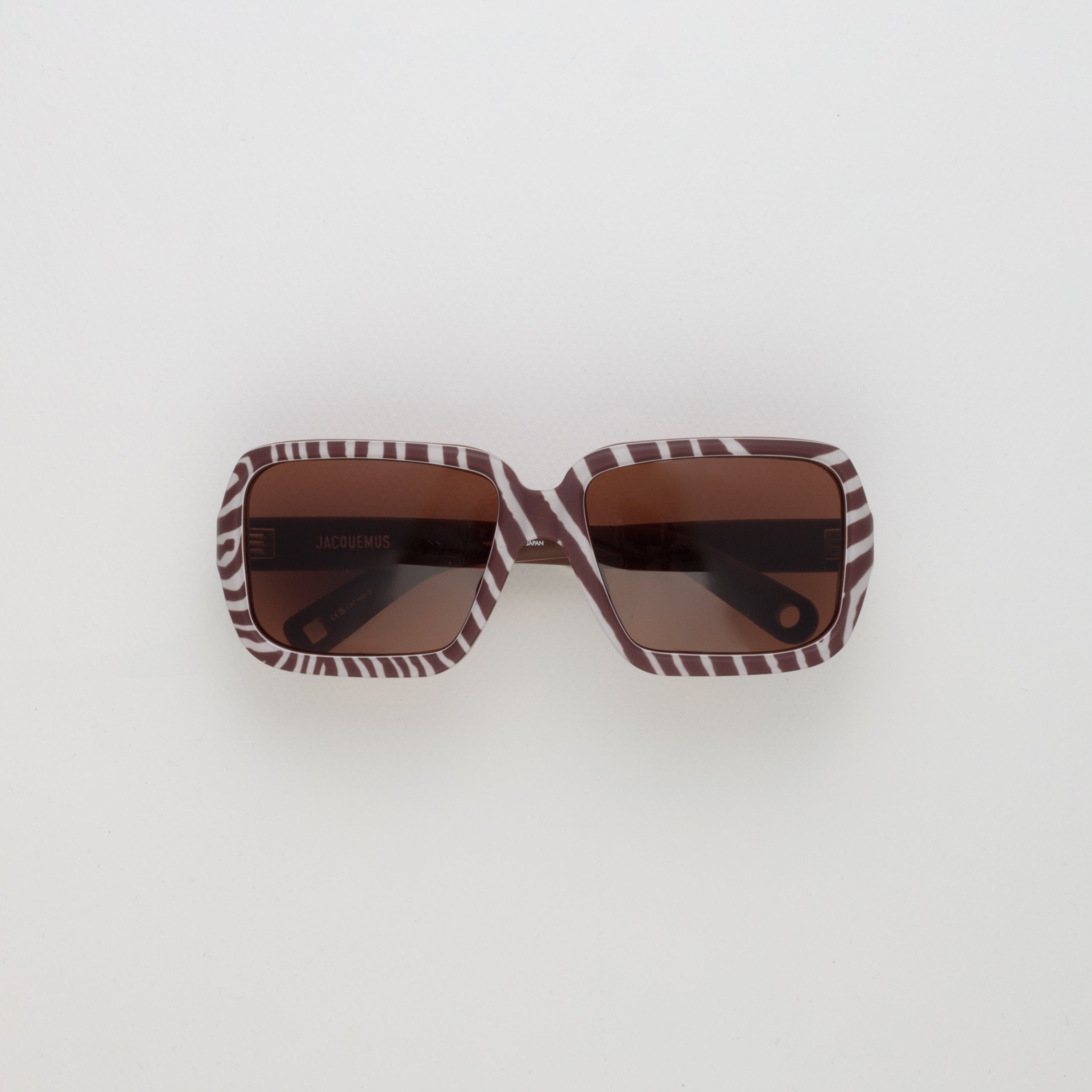 Cabana Oversize Sunglasses in Matt Brown and White Zebra