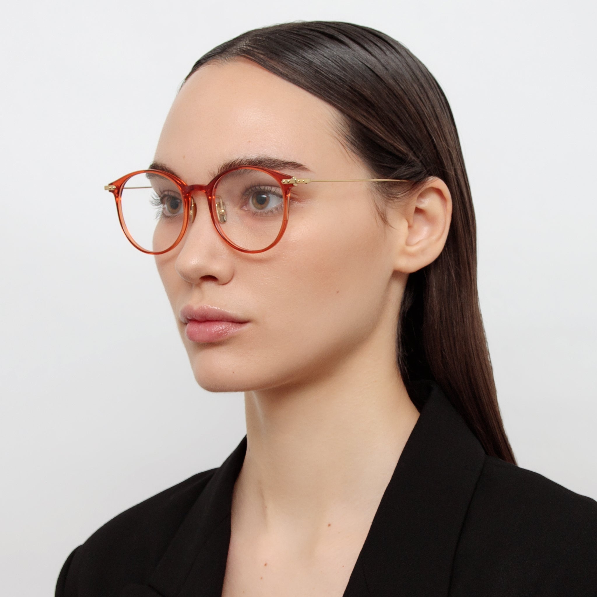 Gray Optical Frame in Amber (Asian Fit)