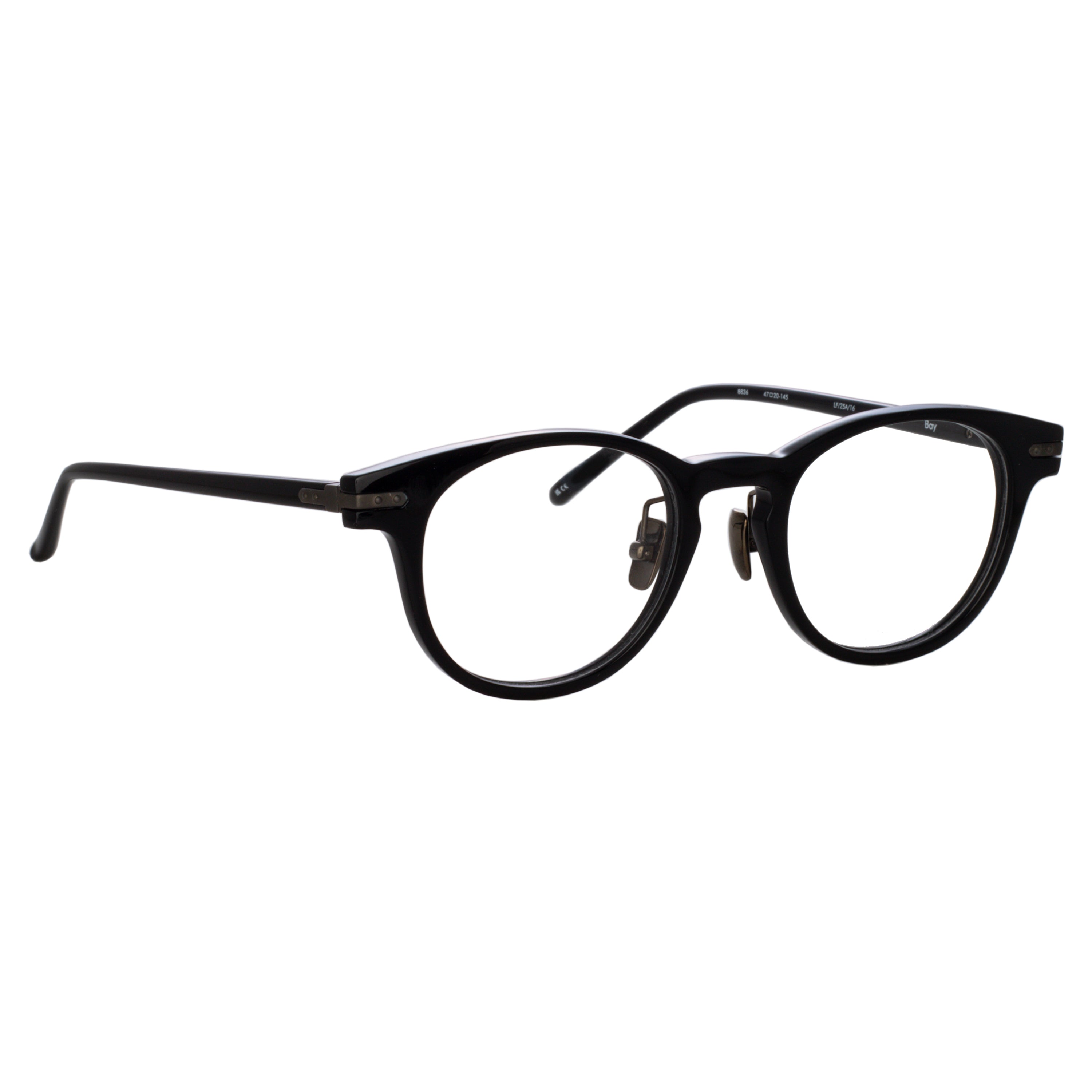 Bay Optical Frame in Black and Nickel (Asian Fit)