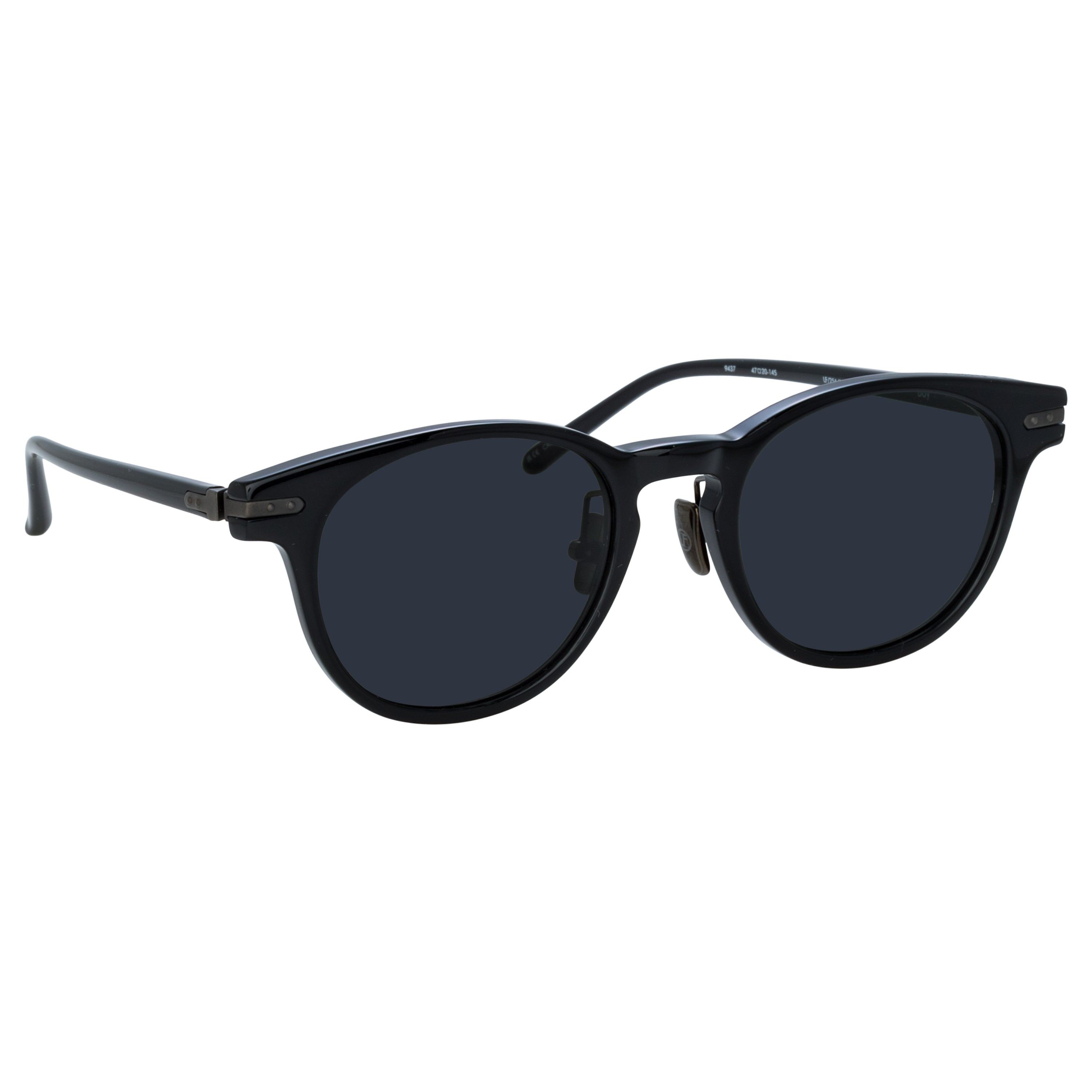 Bay Sunglasses in Black and Matt Nickel (Asian Fit)