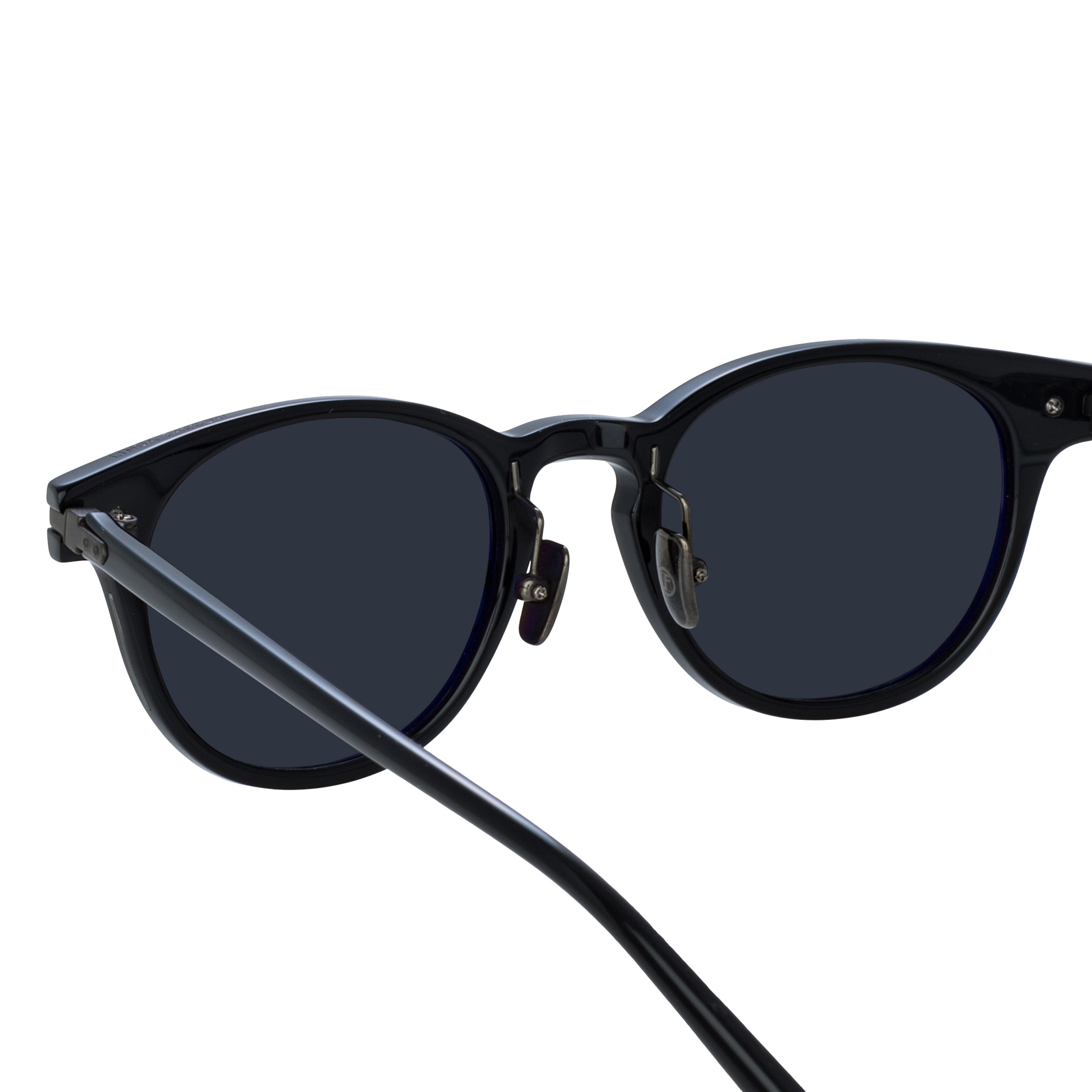 Bay Sunglasses in Black and Matt Nickel (Asian Fit)