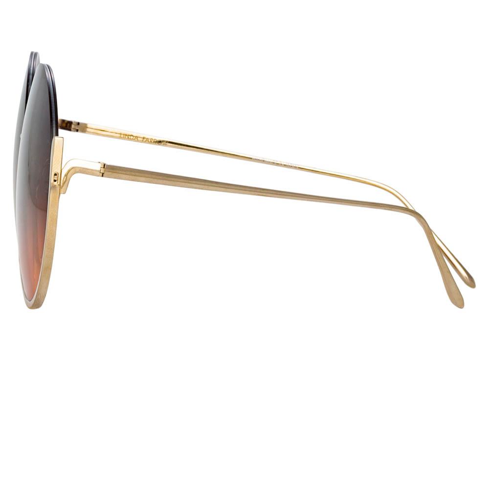 Olivia Round Sunglasses in Yellow Gold