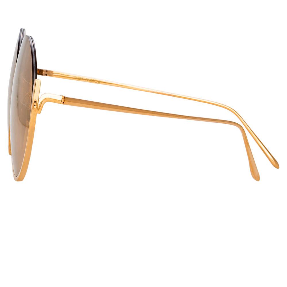 Olivia Round Sunglasses in Rose Gold