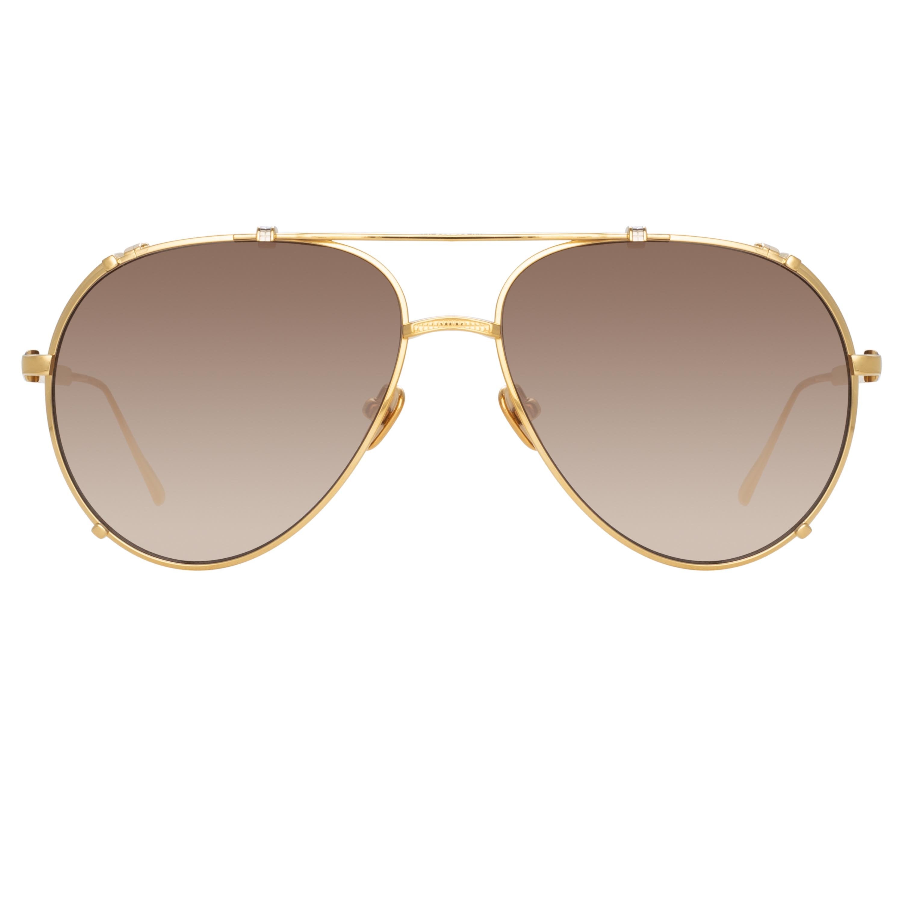 Newman Aviator Sunglasses in Yellow Gold