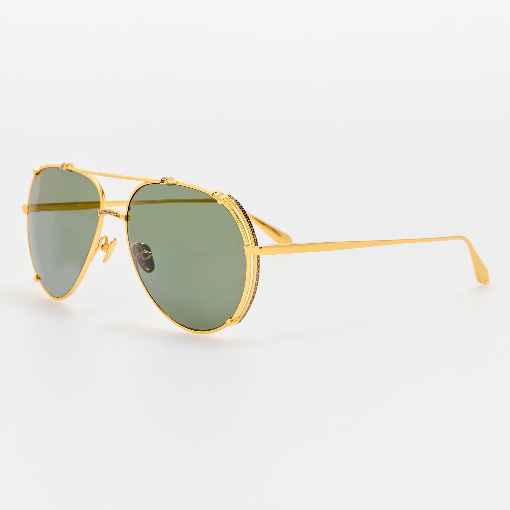 Newman Sunglasses in 22K Gold and Grey