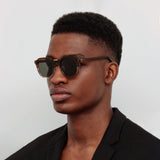 Men's Fletcher Angular Sunglasses in Caramel Horn