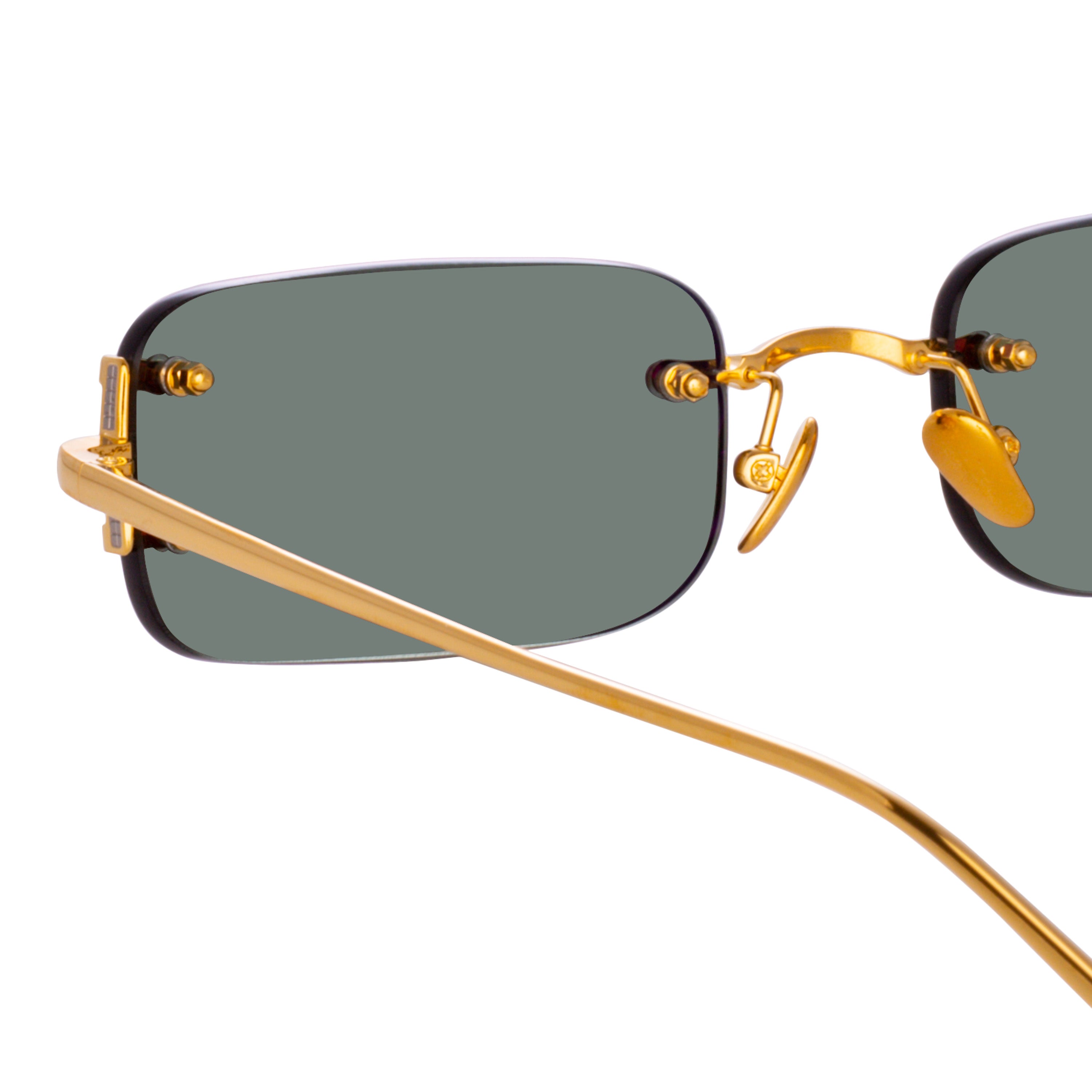 Taylor Sunglasses in Yellow Gold and Green