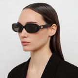 Cara Oval Sunglasses in Black