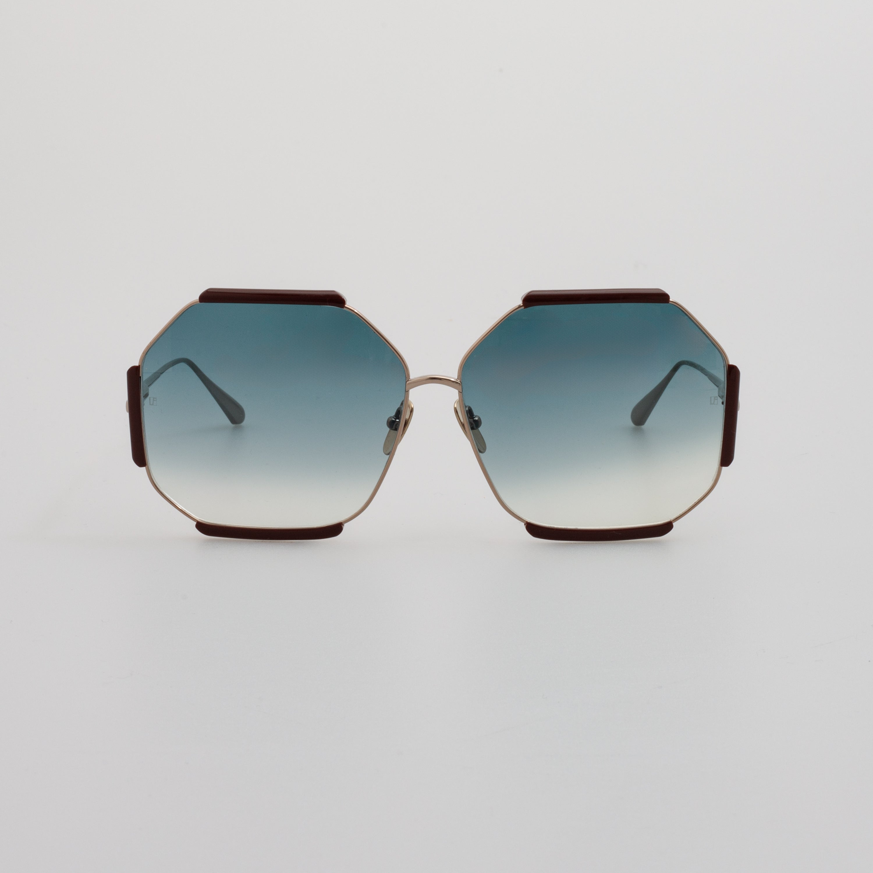 Margot Hexagon Sunglasses in Aqua