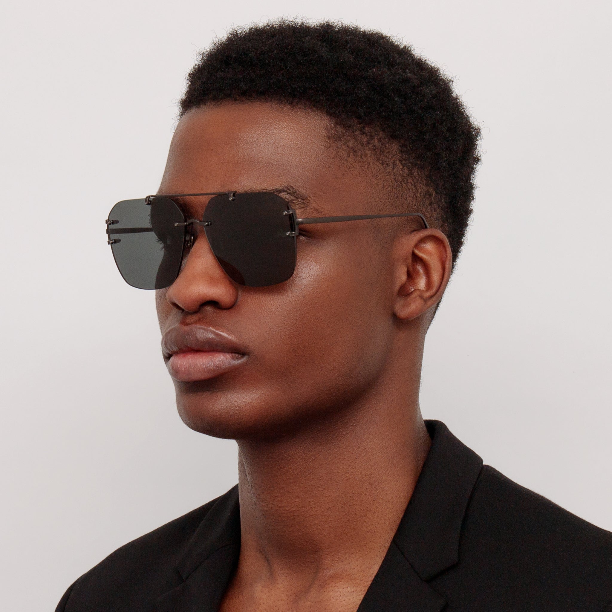 Reyner Sunglasses in Black and Matt Nickel