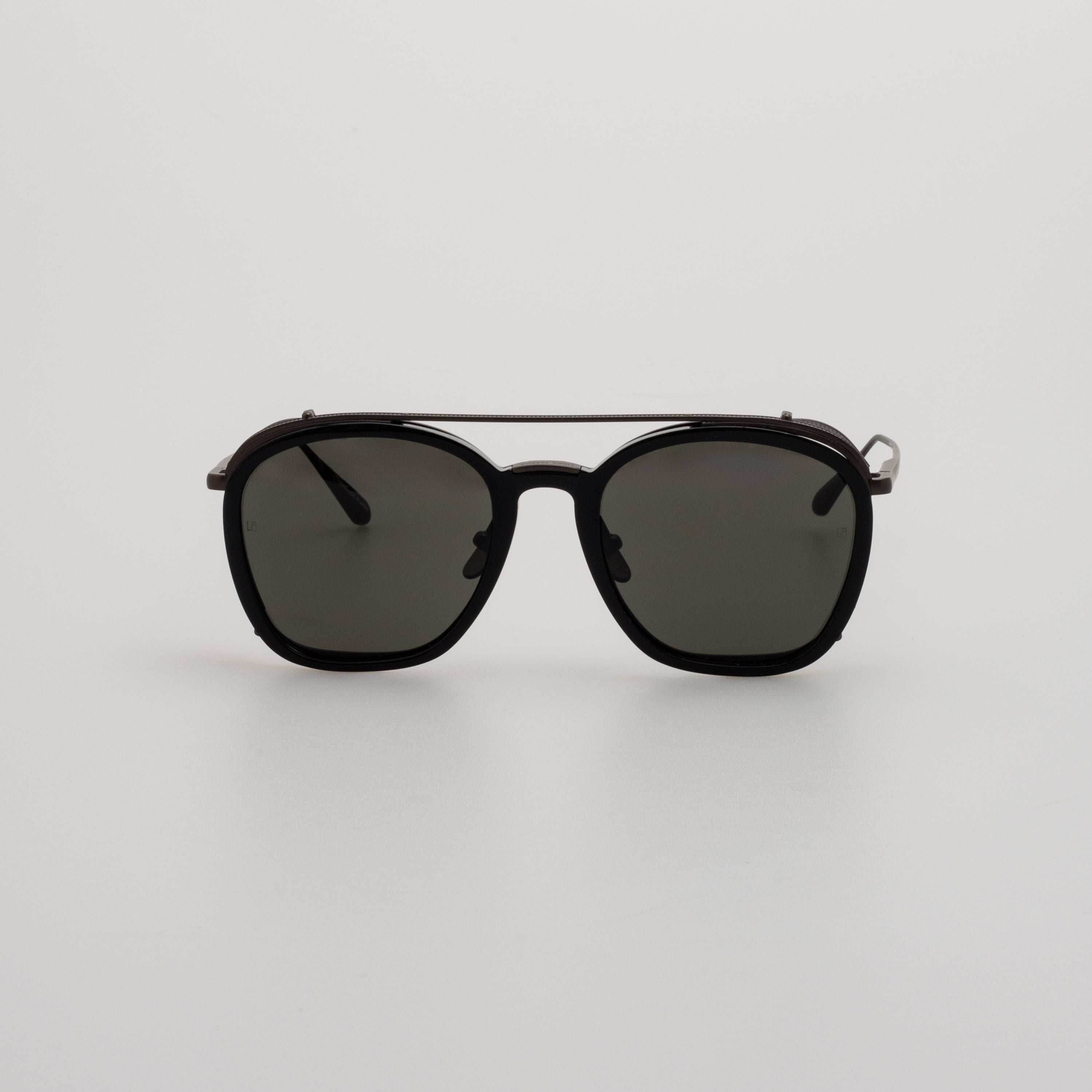 Aston Square Sunglasses in Black and Matt Nickel