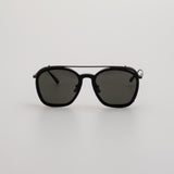 Aston Square Sunglasses in Black and Matt Nickel