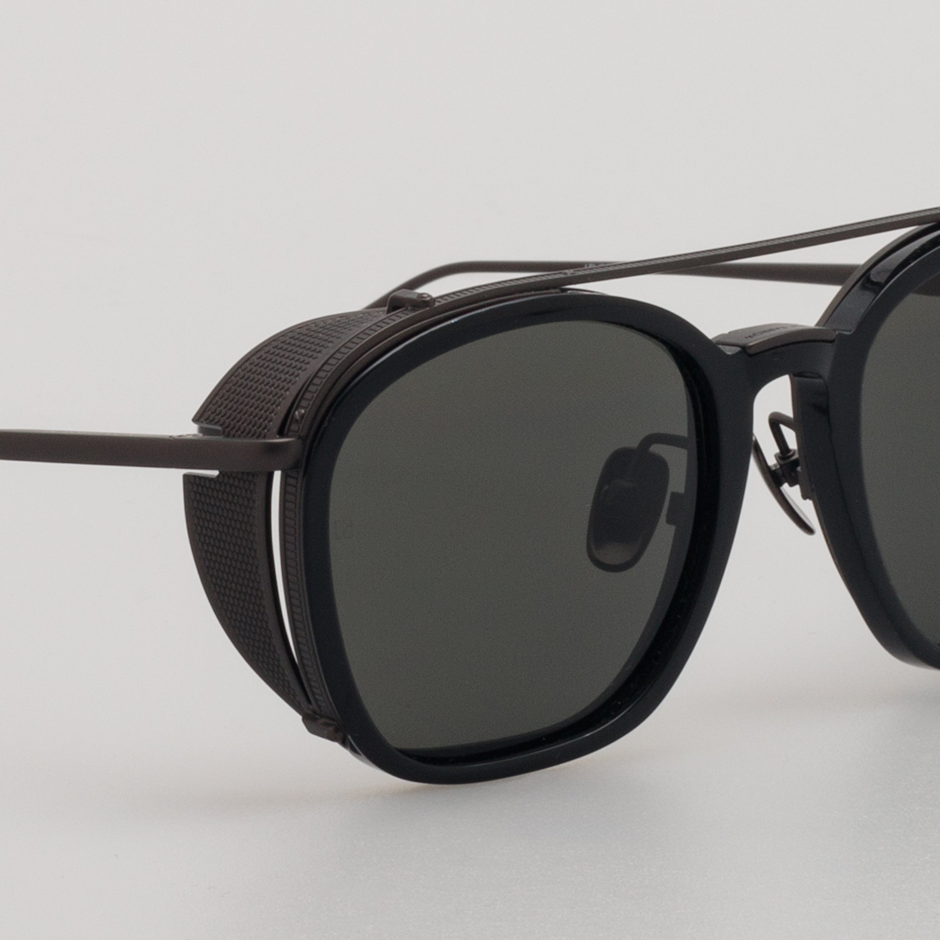 Aston Square Sunglasses in Black and Matt Nickel