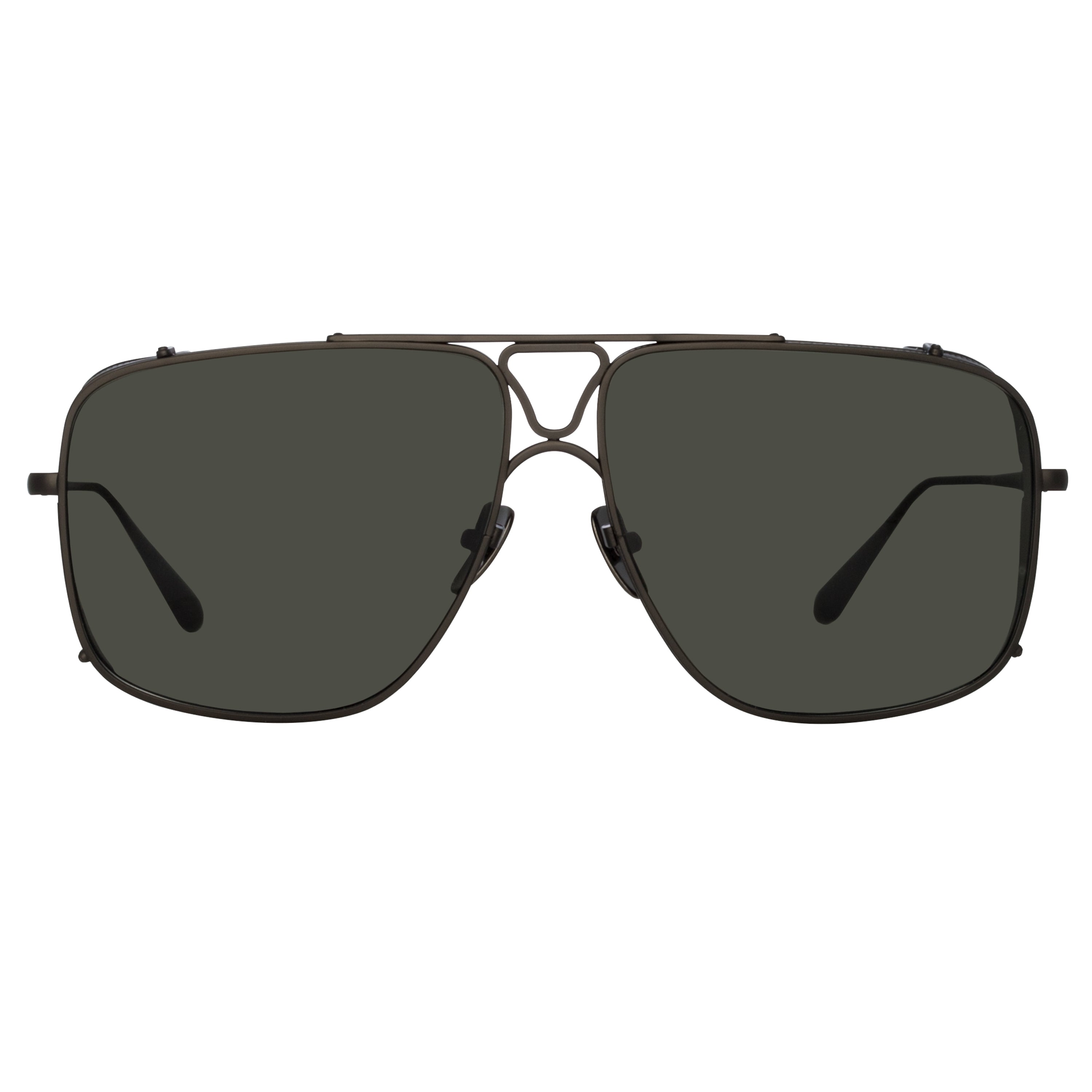 Enzo Sunglasses in Matt Nickel and Grey