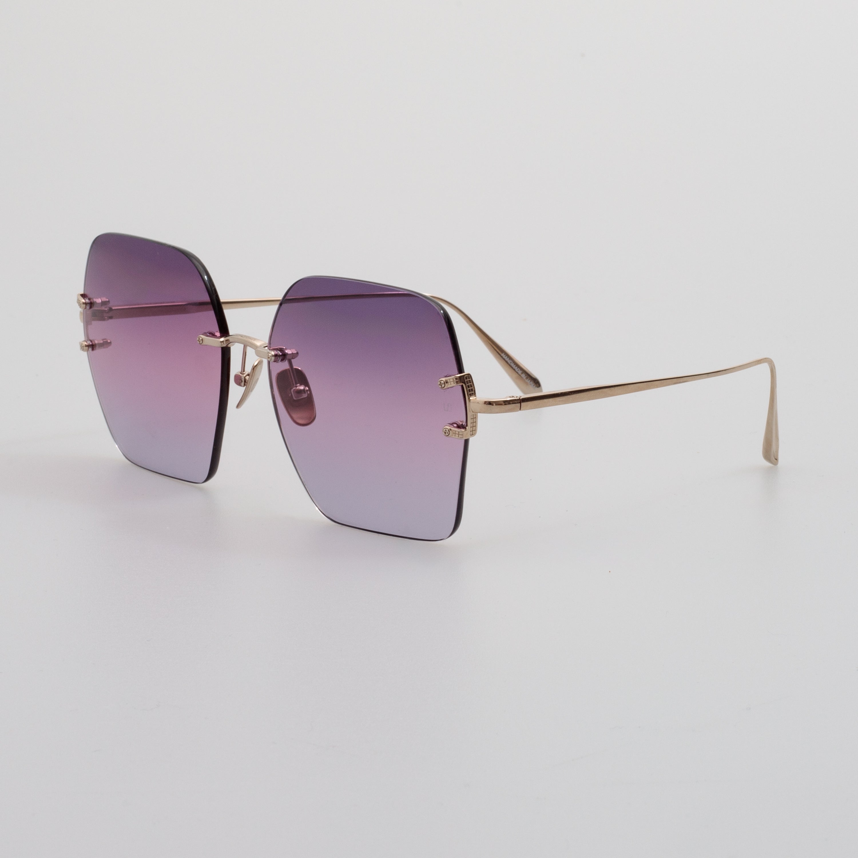 Carina Oversized Sunglasses in Light Gold and Purple