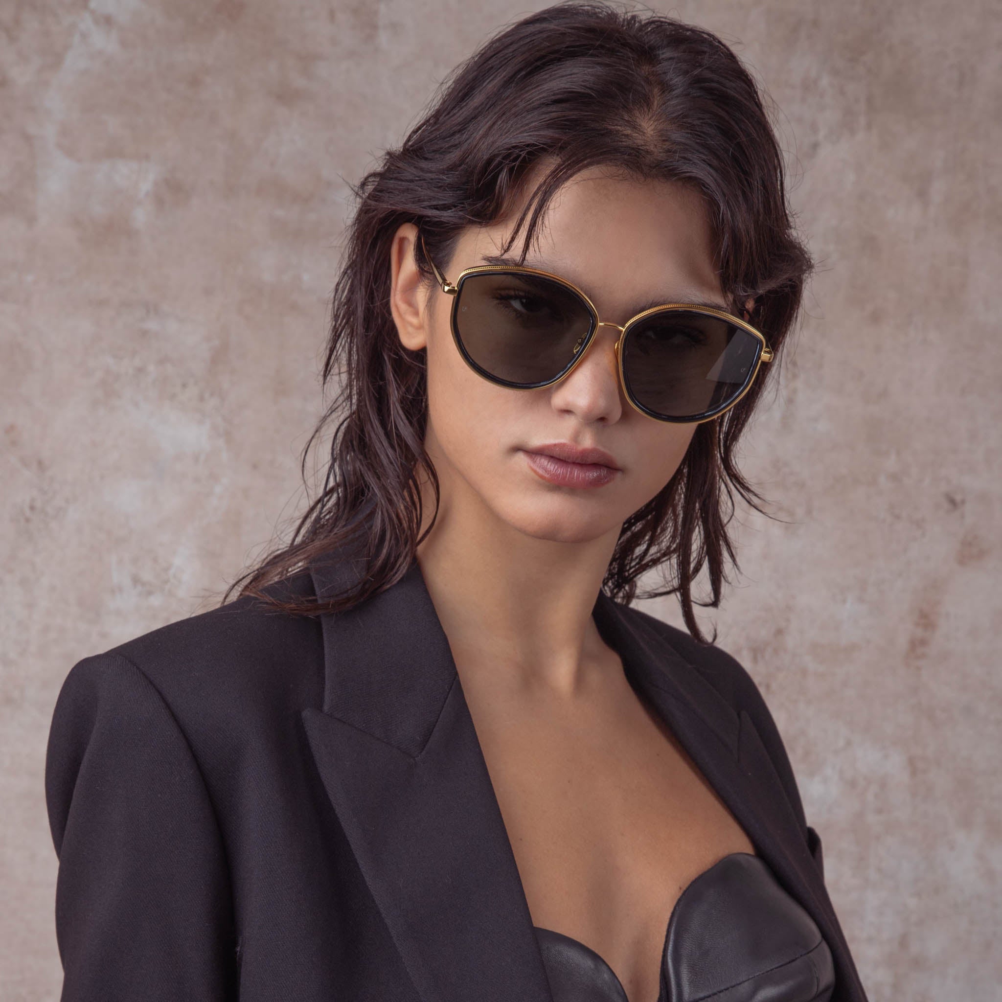 Samara Sunglasses in Yellow Gold