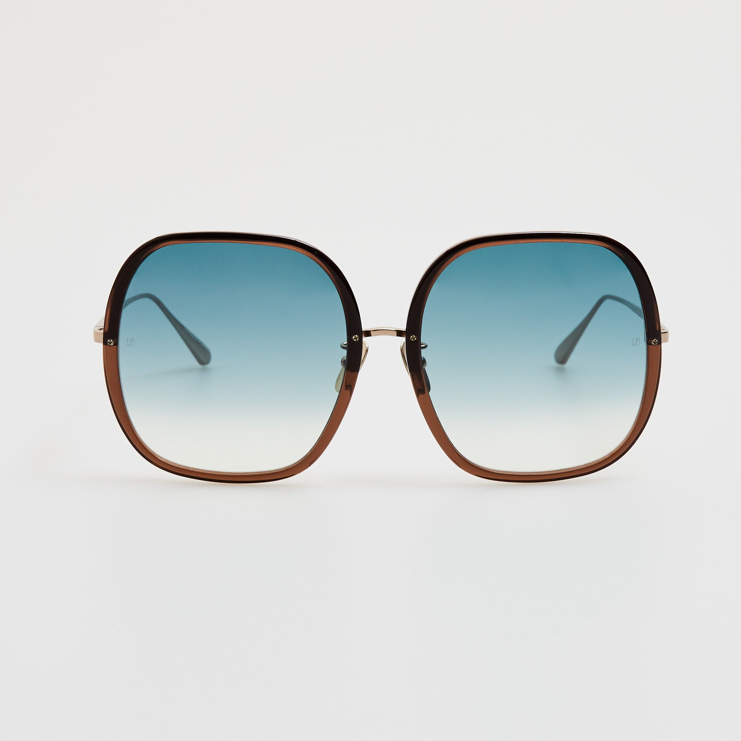 Celia Sunglasses in Brown & Aqua