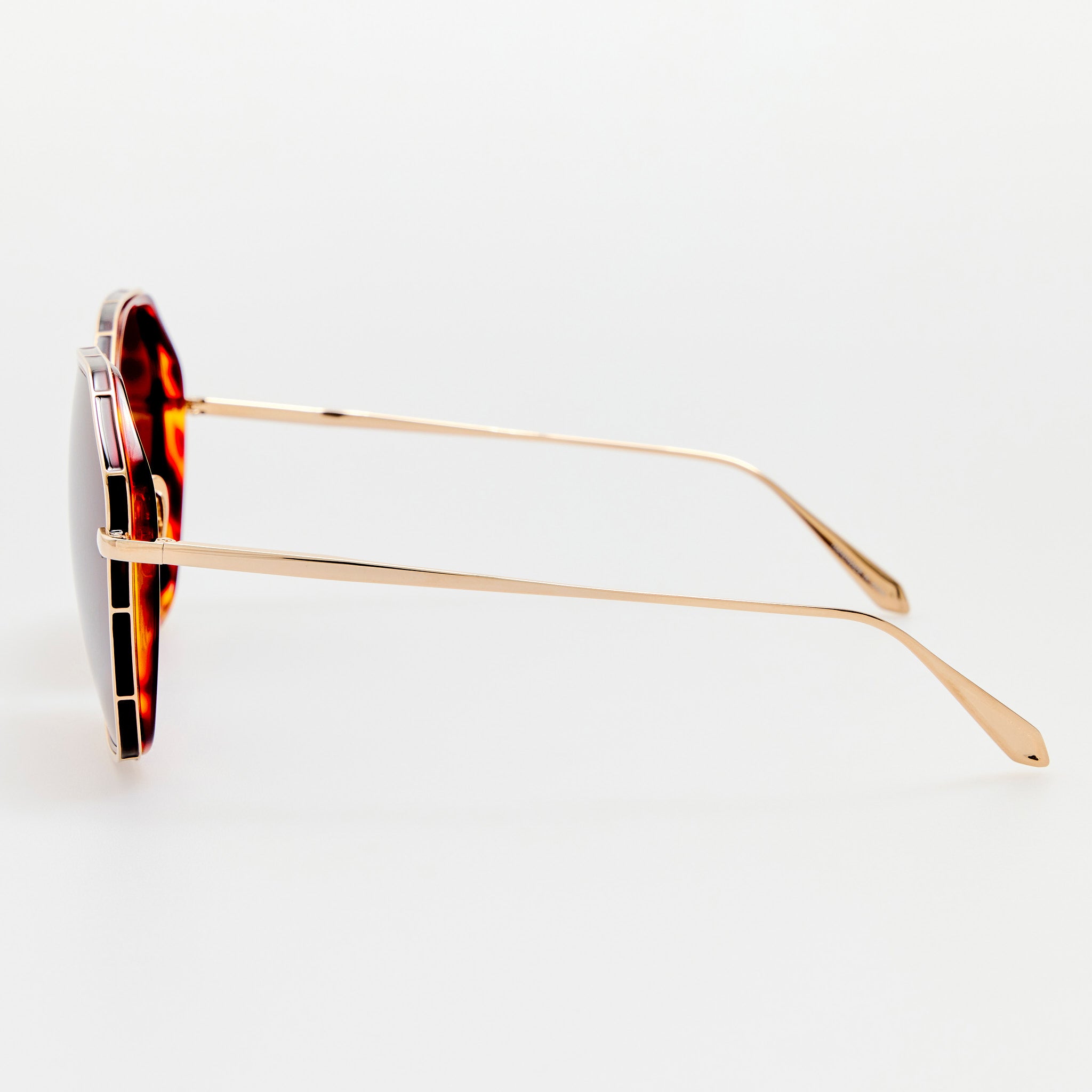 Rowe Sunglasses in 22K Gold and Brown