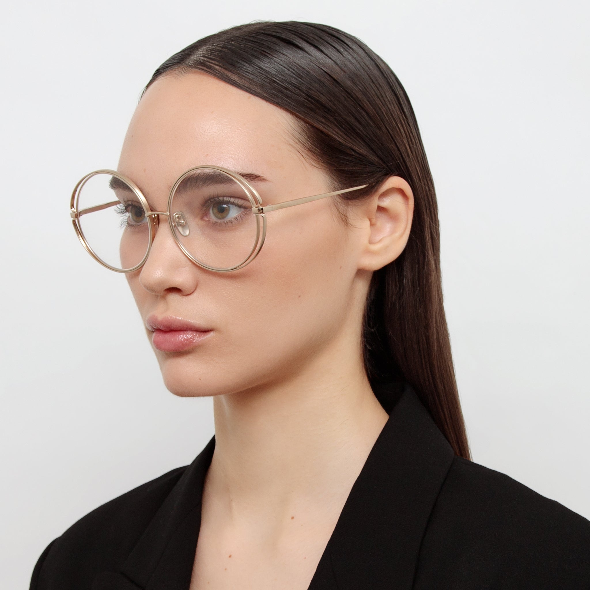 Selene Round Optical Frame in Light Gold