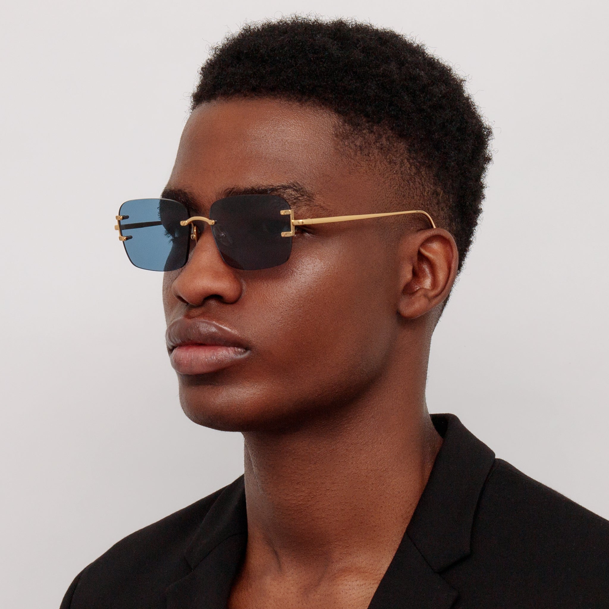 Men's Sasha Square Sunglasses in Yellow Gold