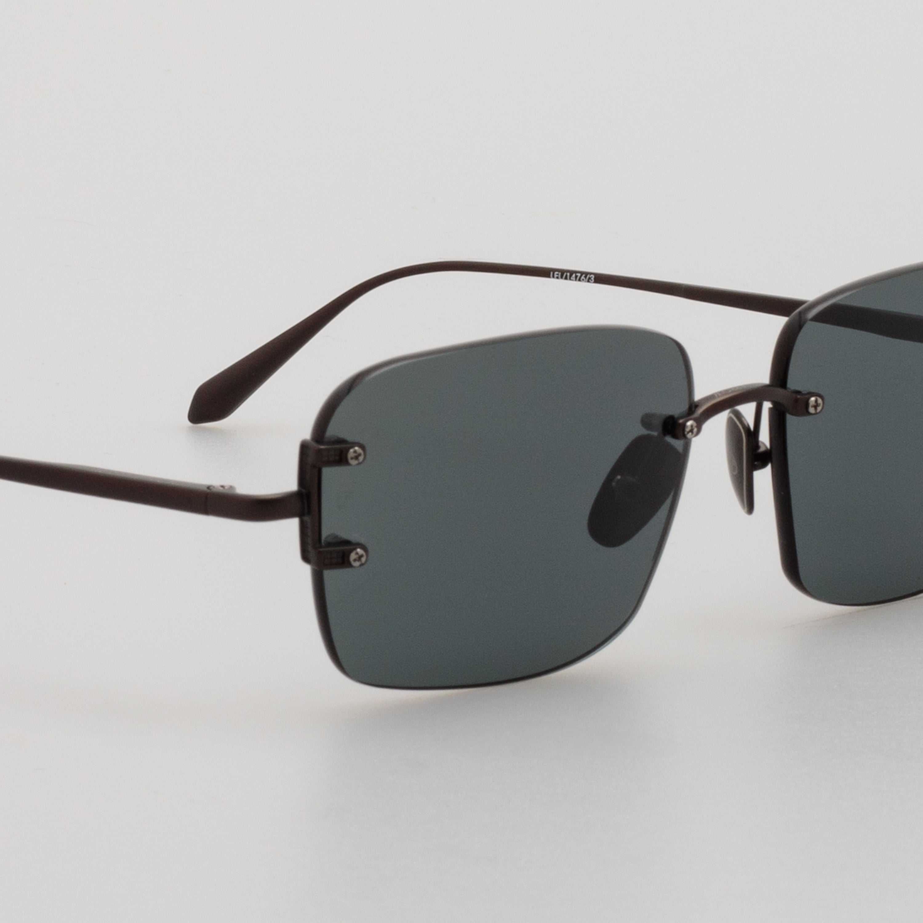 Sasha Square Sunglasses in Black and Matt Nickel