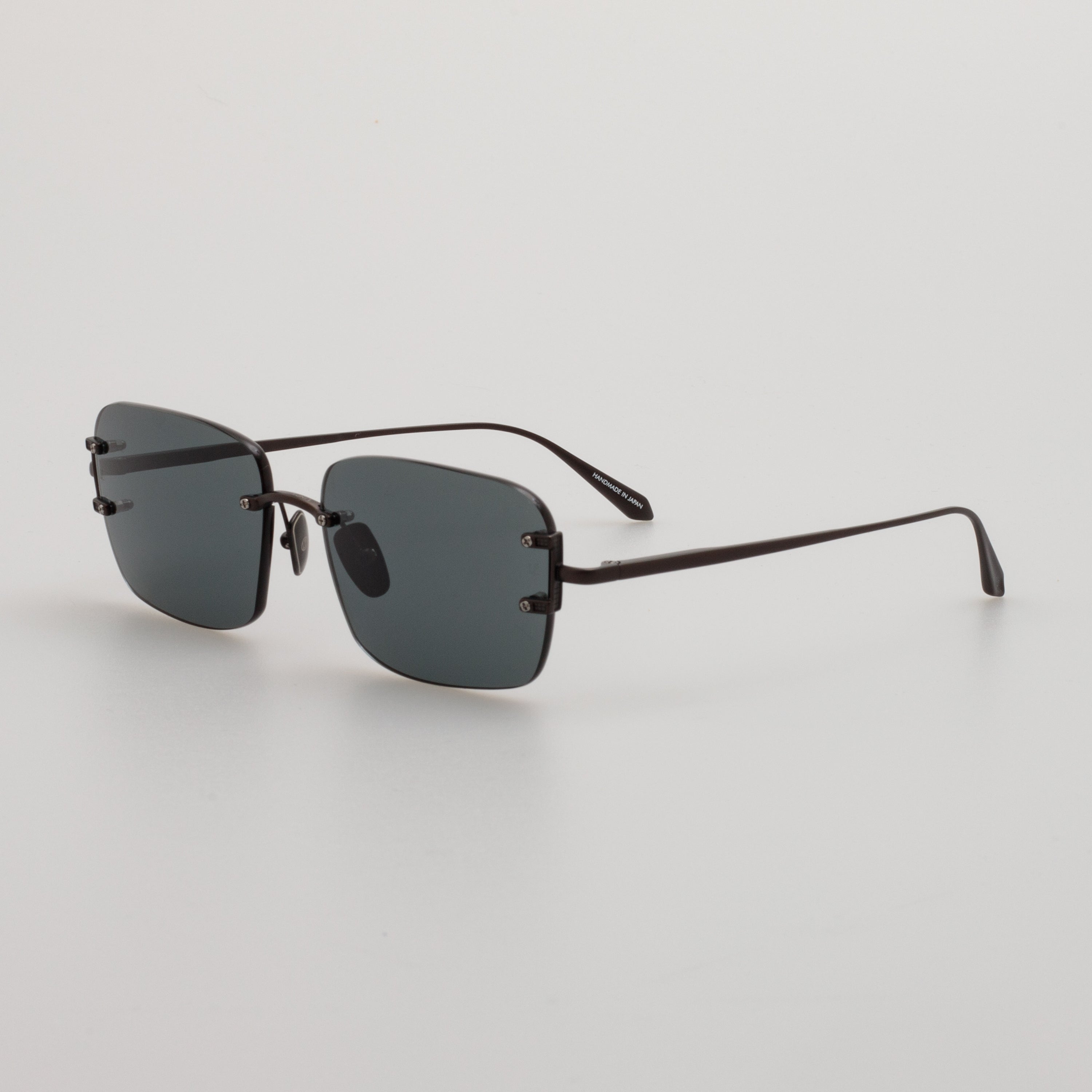 Sasha Square Sunglasses in Black and Matt Nickel