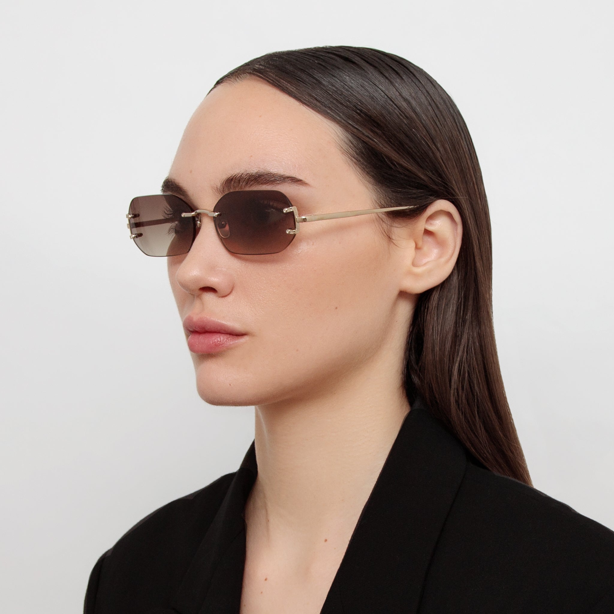 Magali Sunglasses in Light Gold and Mocha