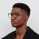 Men's Park Optical in Black and Yellow Gold