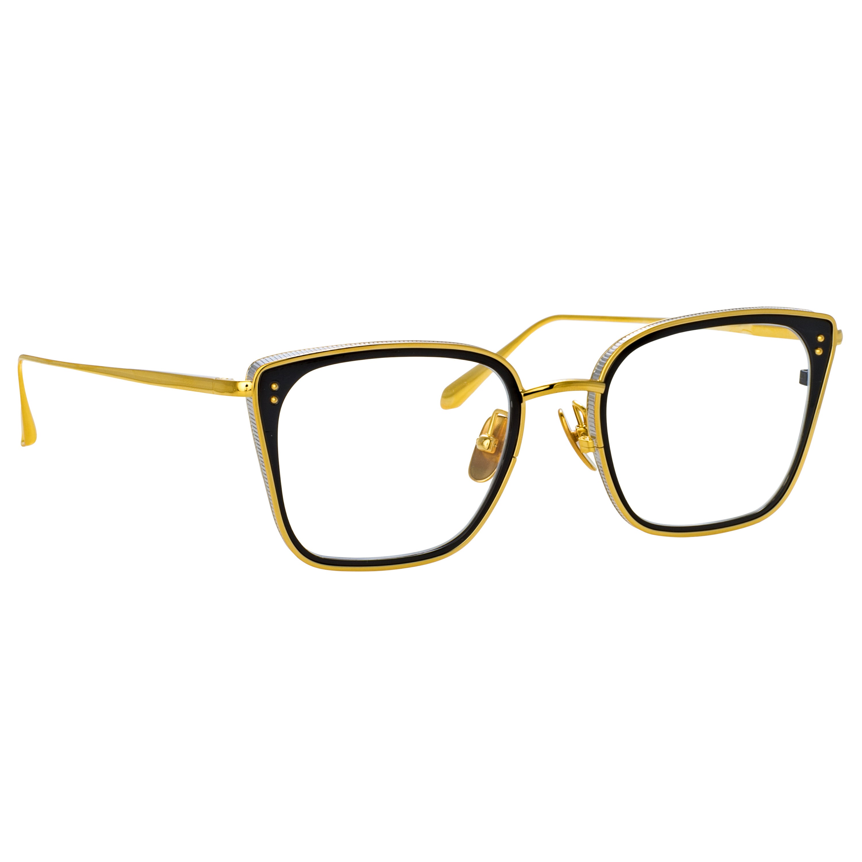 Hans Square Optical Frame in Yellow Gold