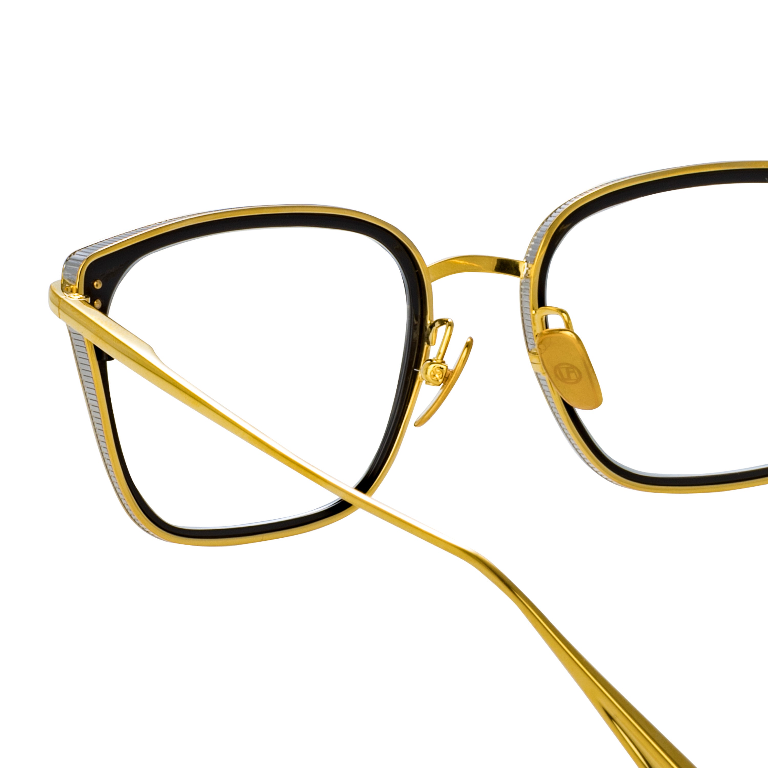 Hans Square Optical Frame in Yellow Gold