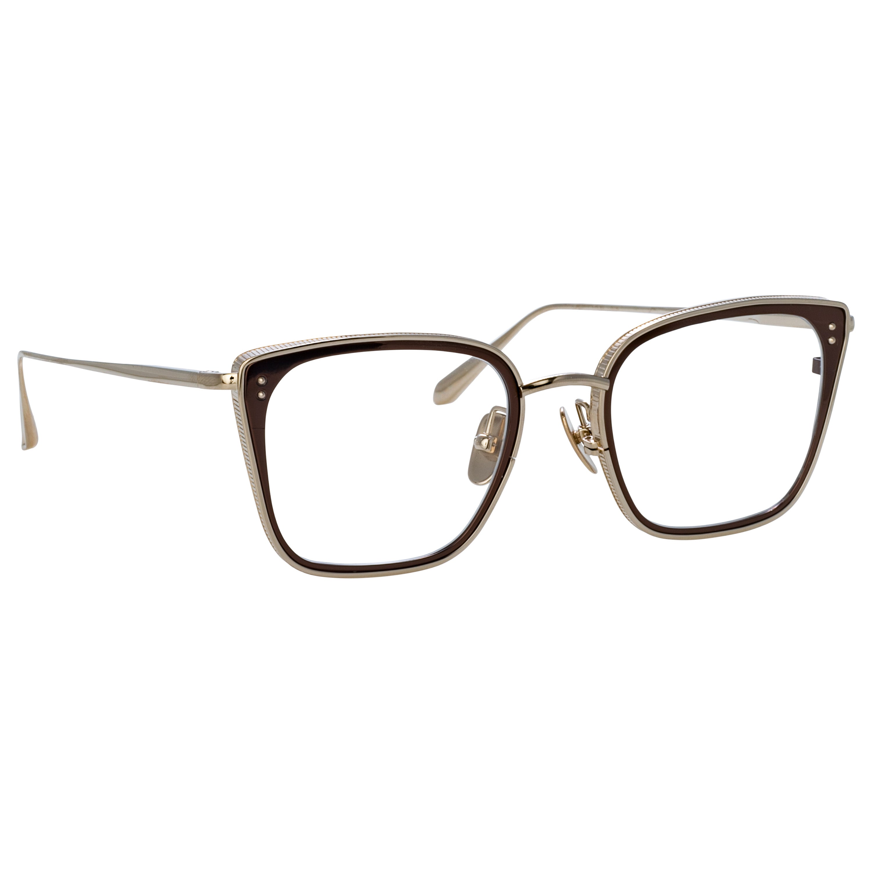 Hans Square Optical Frame in Light Gold