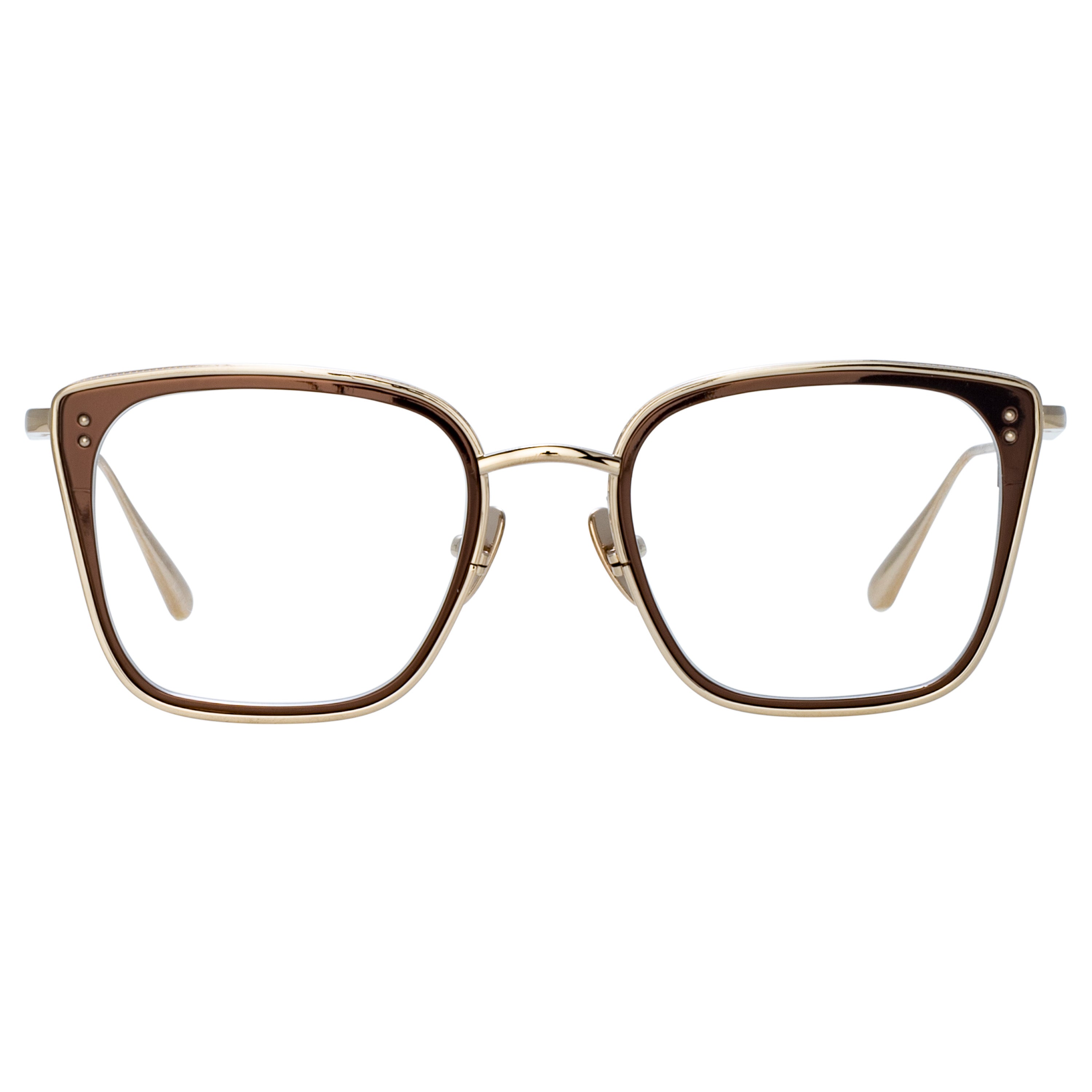 Hans Square Optical Frame in Light Gold