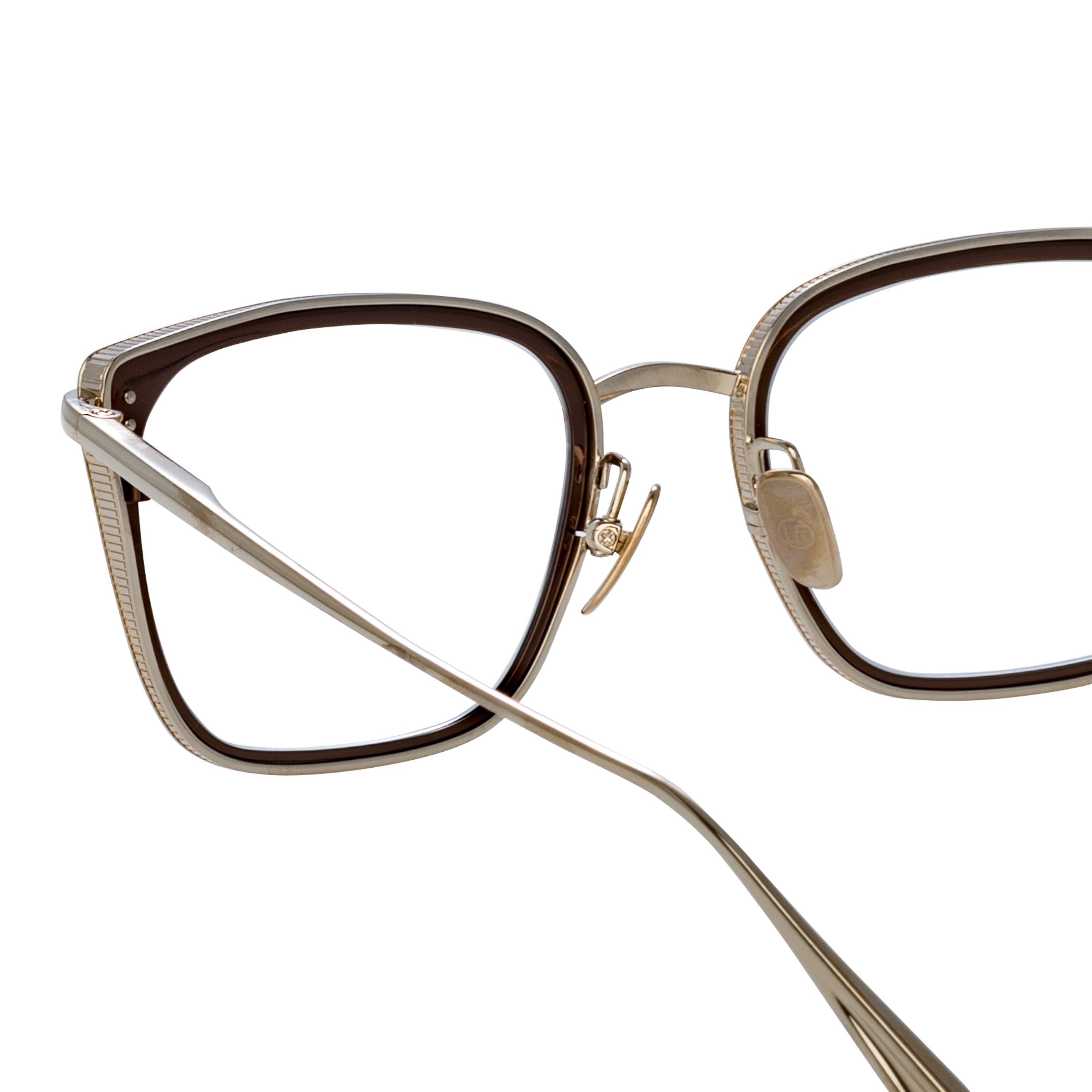 Hans Square Optical Frame in Light Gold