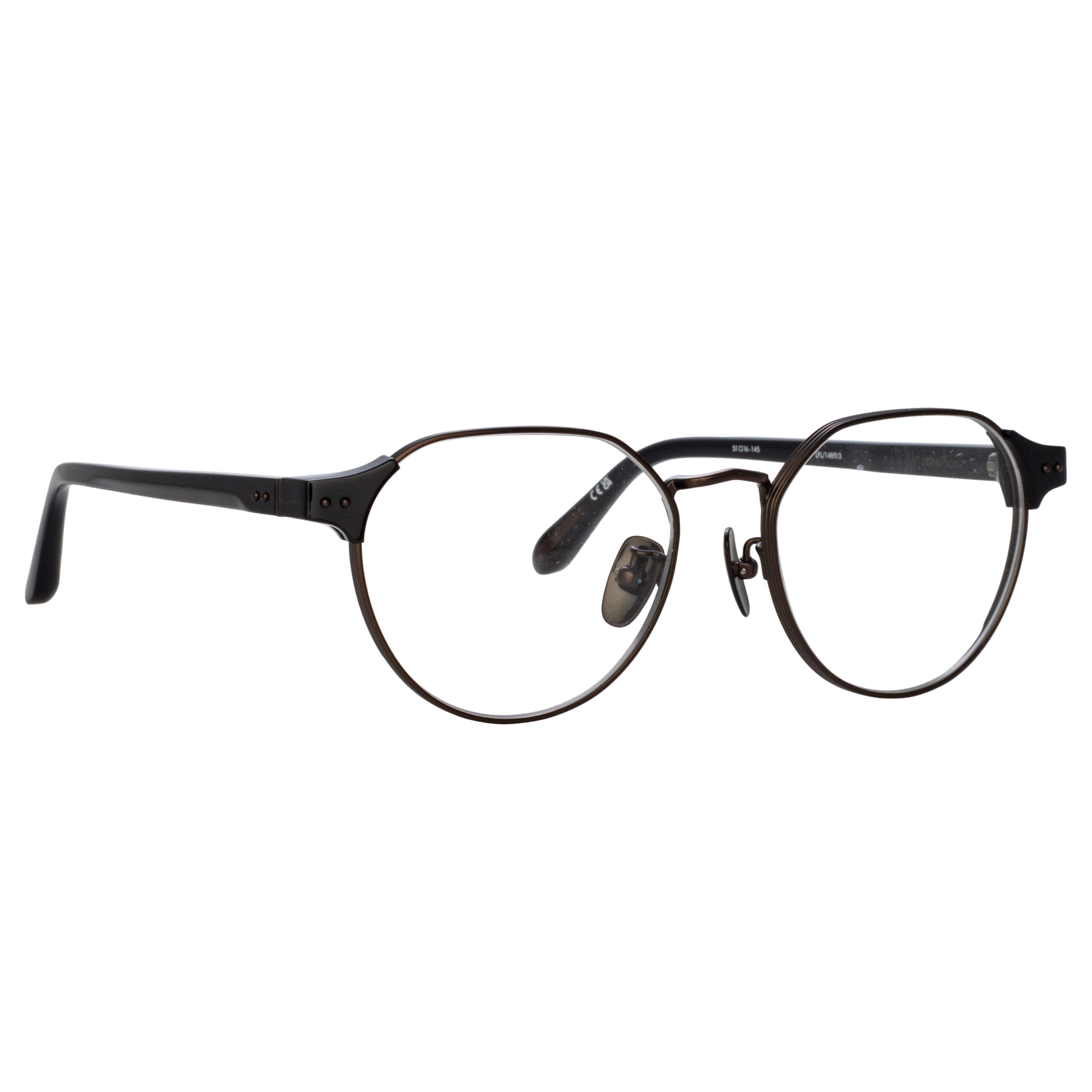 Jonathan Angular Optical Frame in Black and Matt Nickel