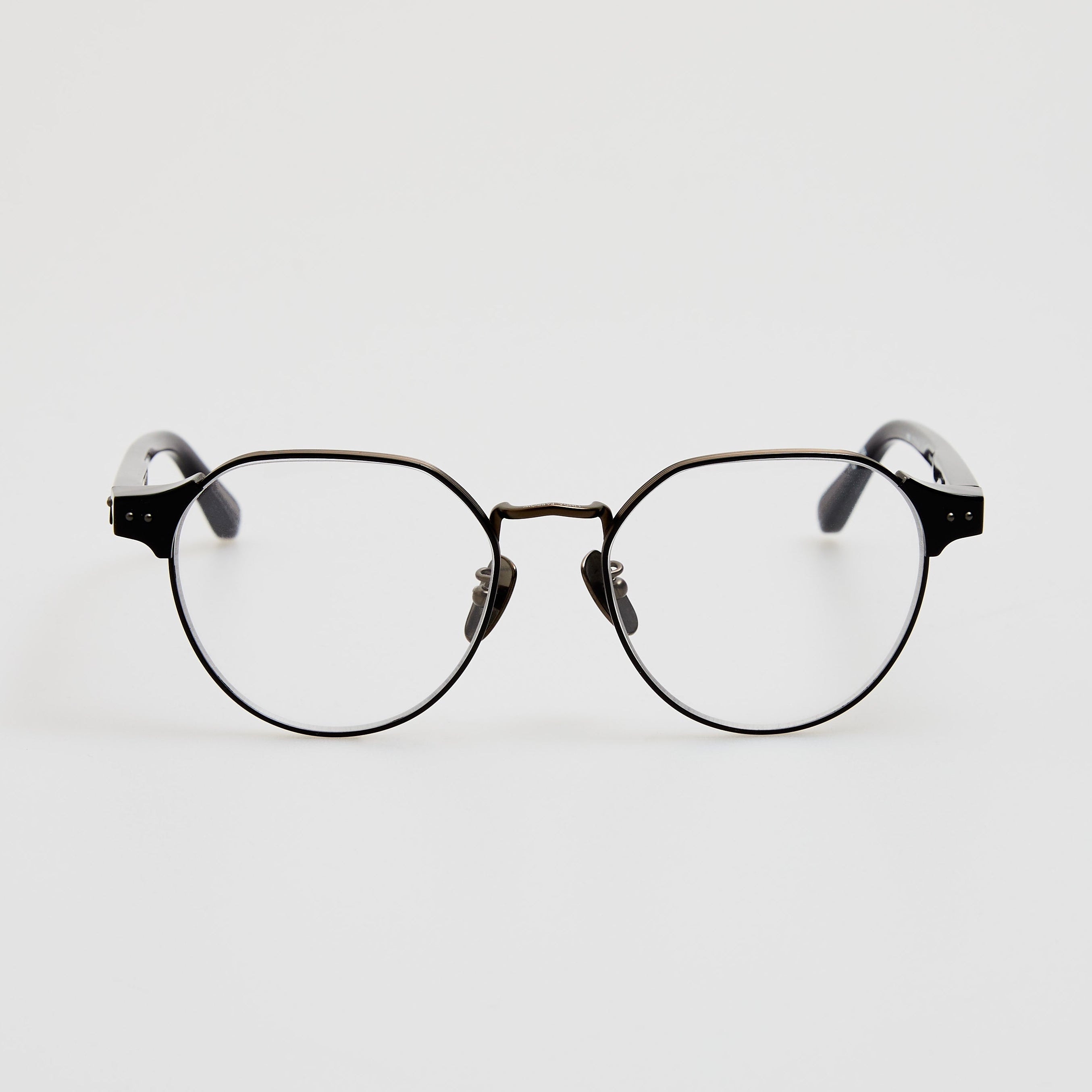 Jonathan Angular Optical Frame in Black Matt Nickel