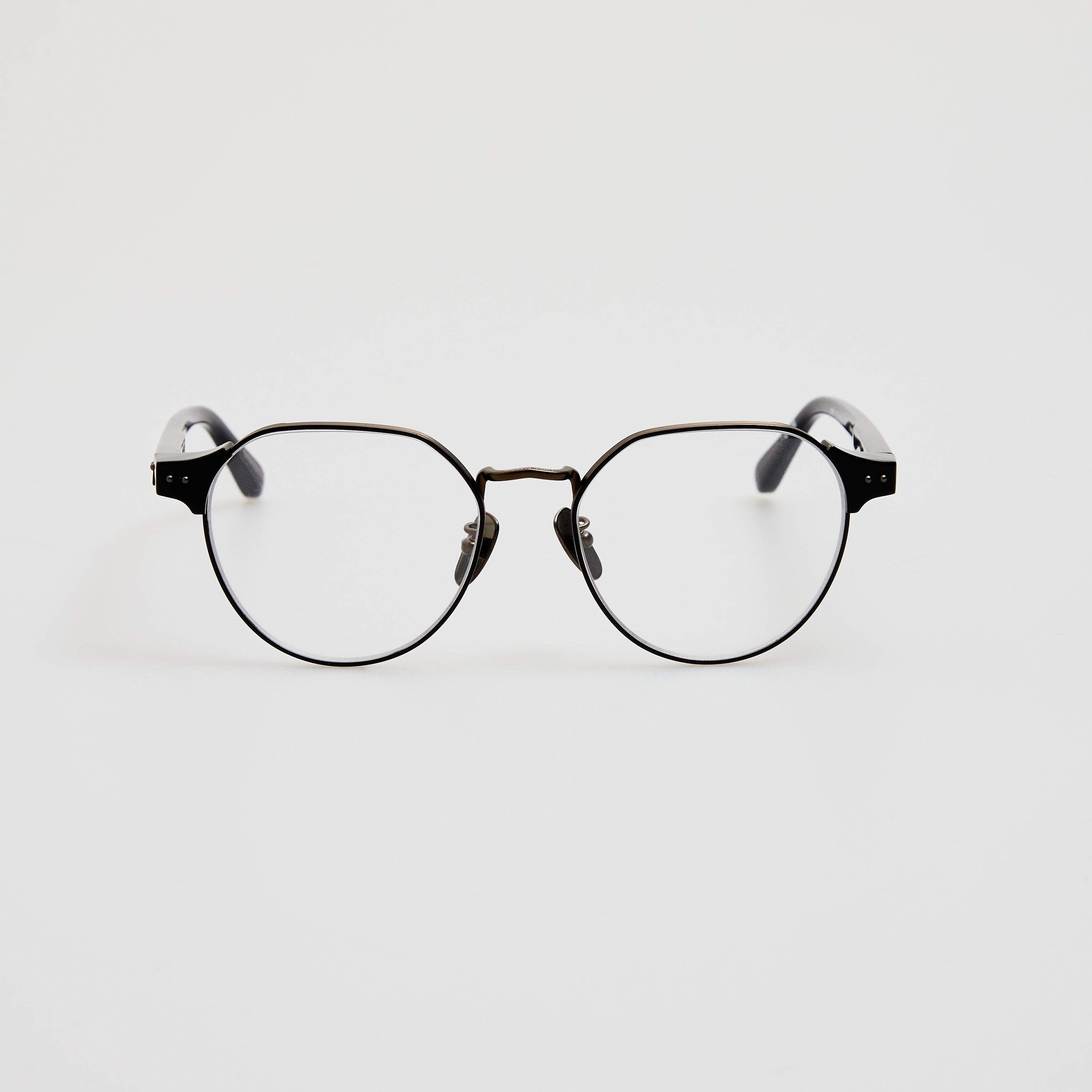 Jonathan Angular Optical Frame in Black Matt Nickel