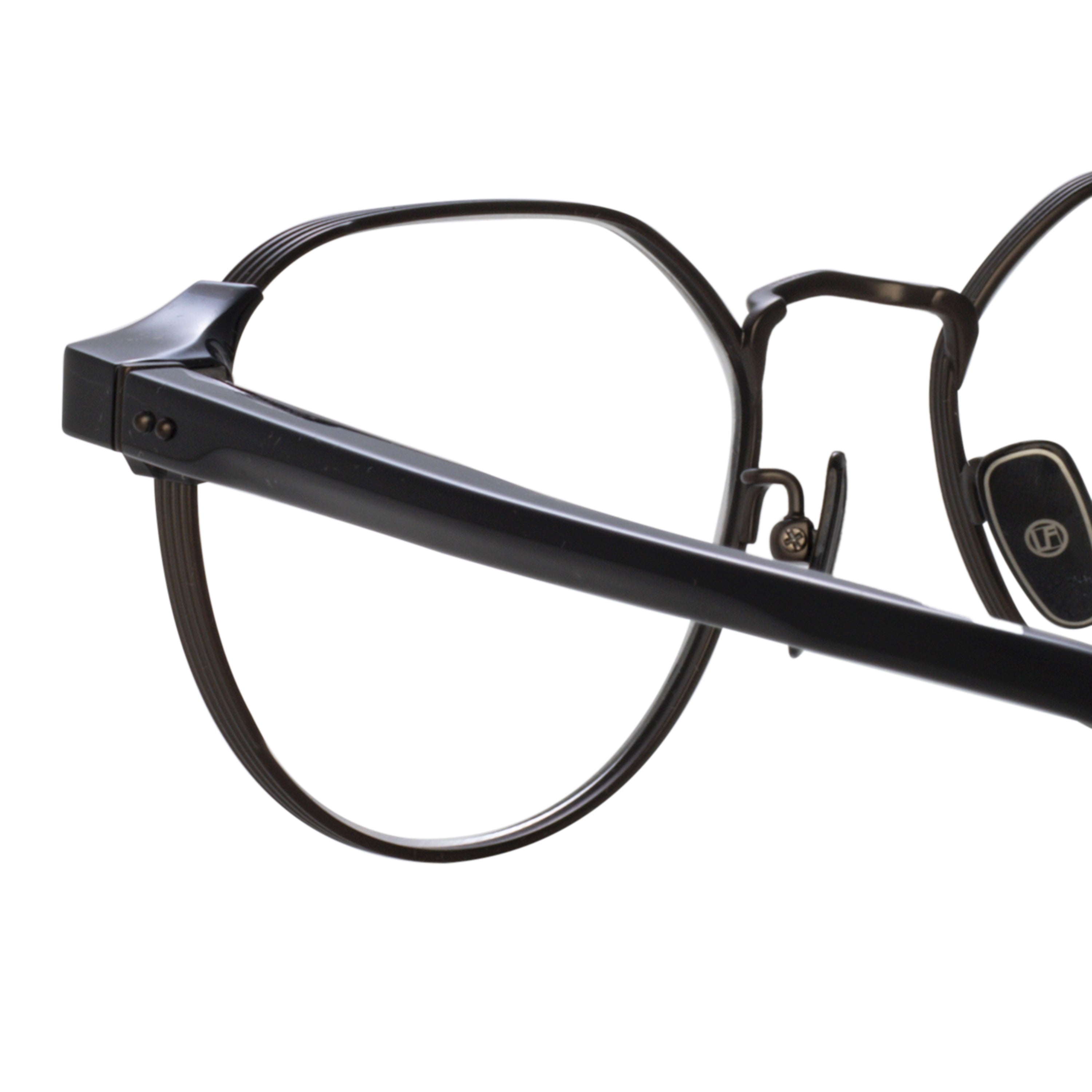 Jonathan Angular Optical Frame in Black and Matt Nickel