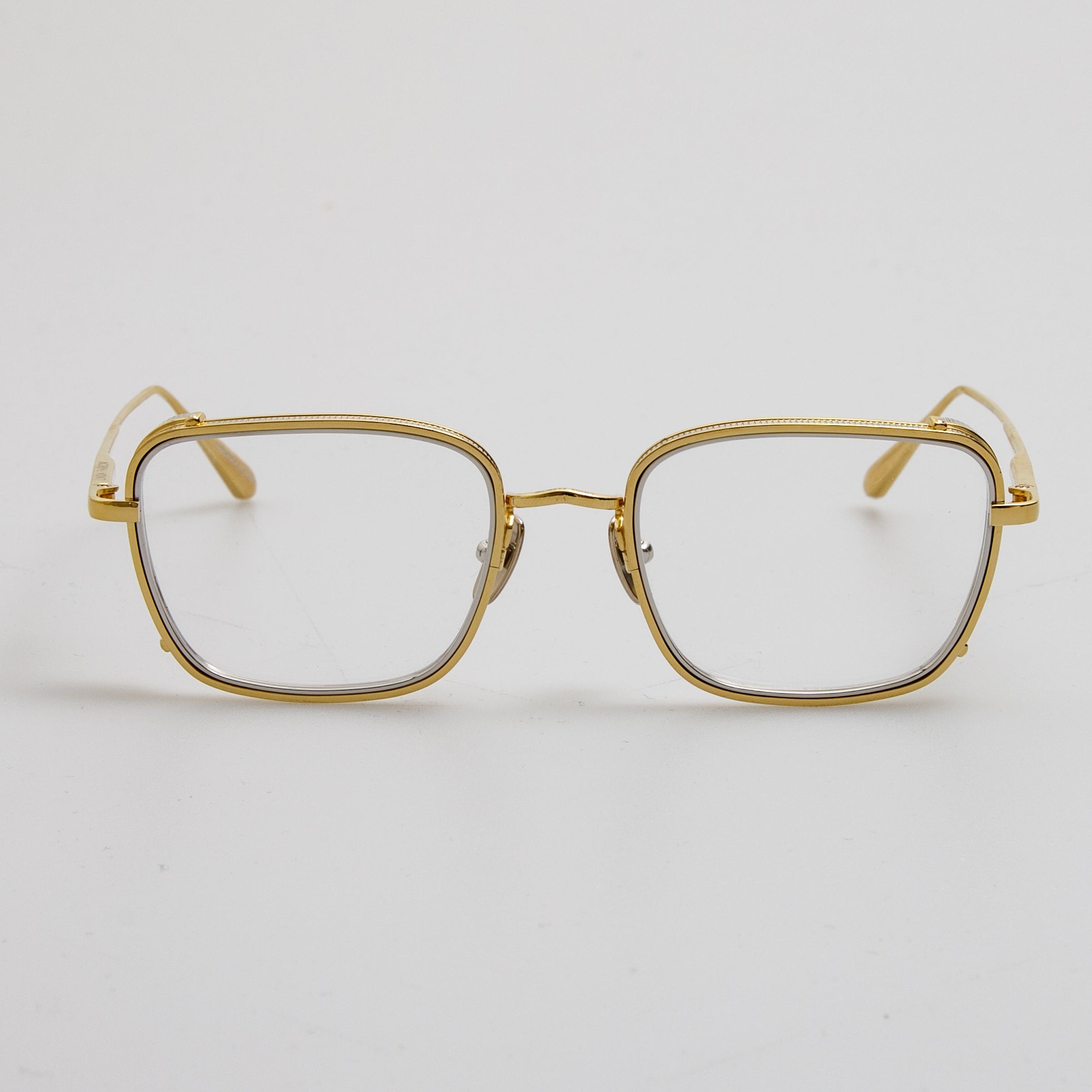 Ofer Rectangular Optical Frame in 22K Yellow Gold