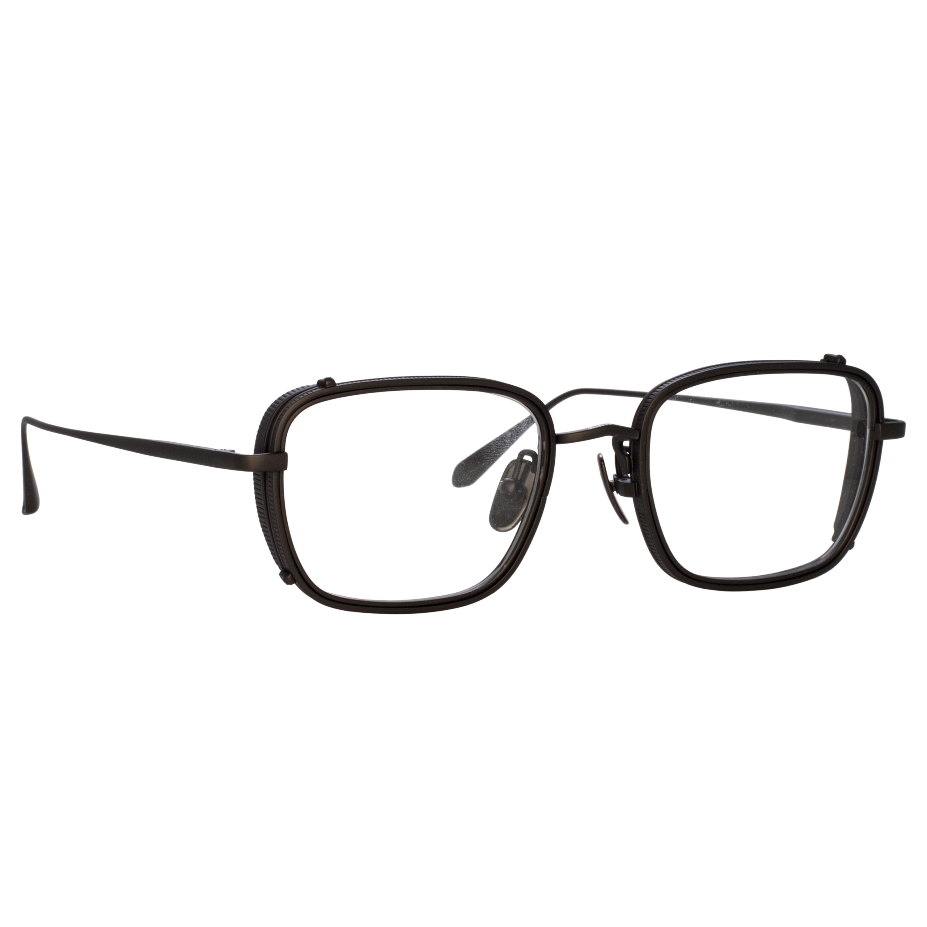 Ofer Rectangular Optical Frame in Black and Matt Nickel