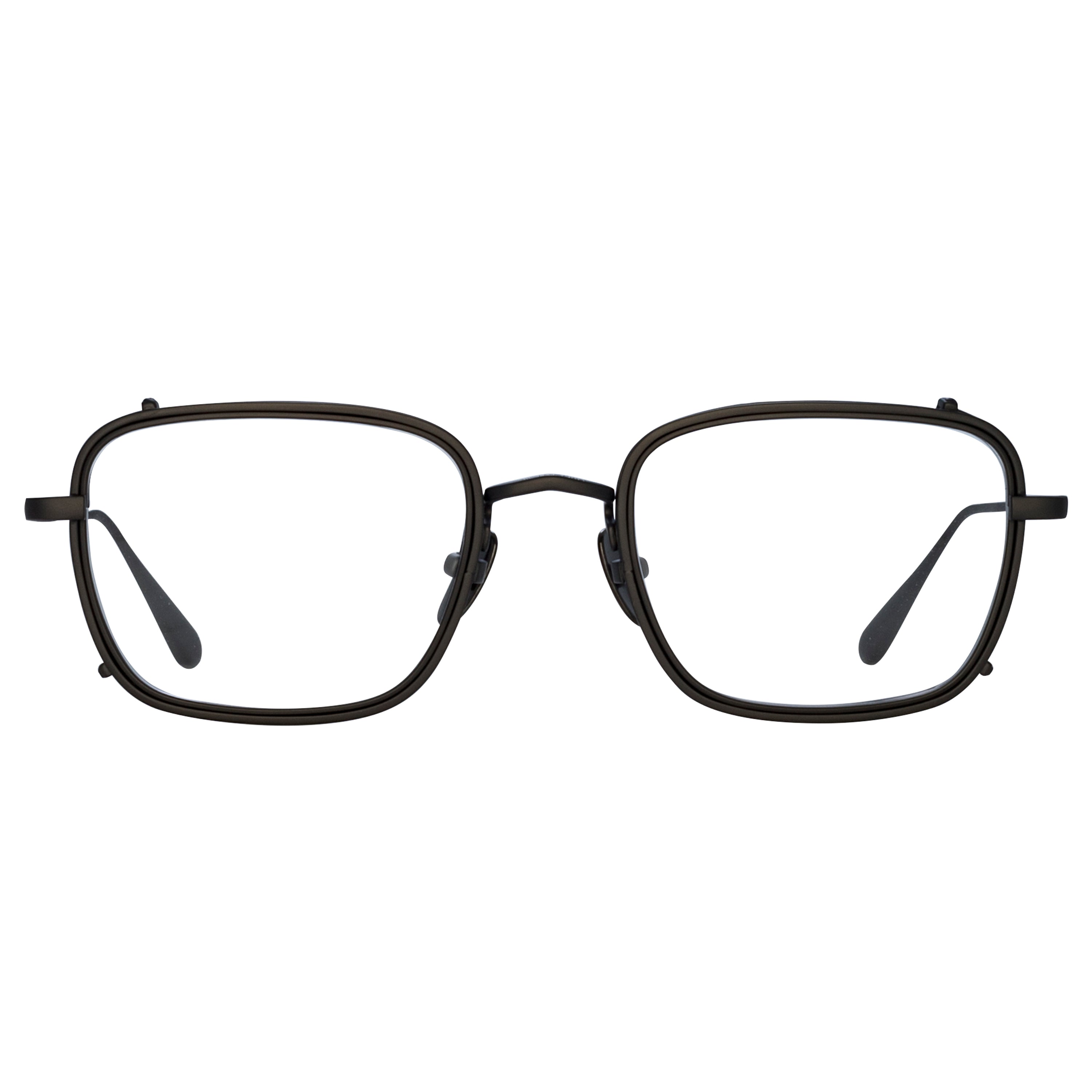 Ofer Rectangular Optical Frame in Black and Matt Nickel